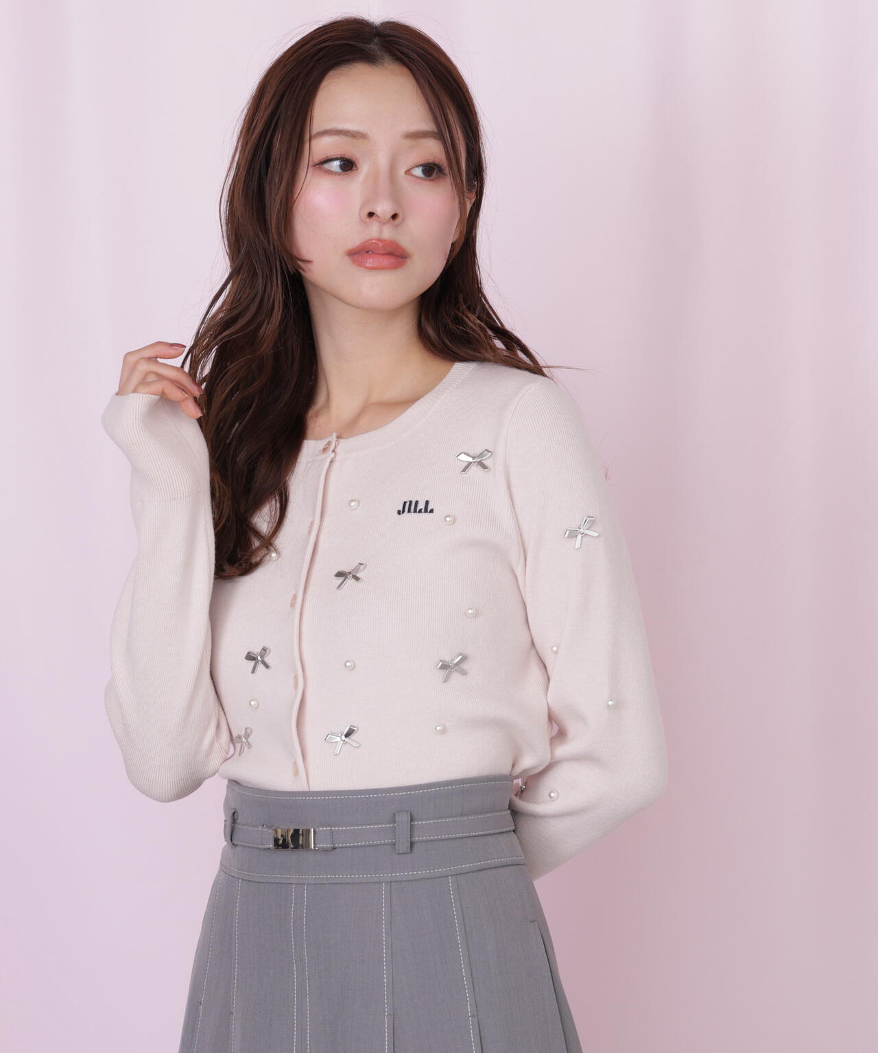 ジルスチュアート JILL STUART 092-4170028 カーディガン 中古・古着通販】JILL STUART (ジルスチュアート) レースカラーニット