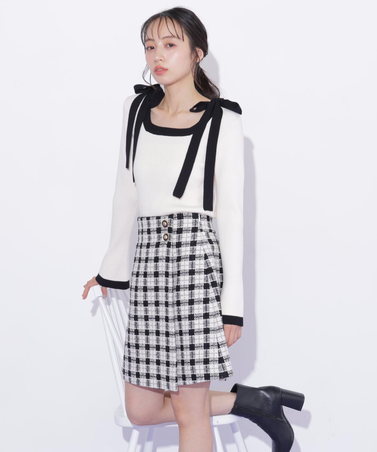 肩リボン配色ニット | JILL by JILL STUART（ジル バイ ジル