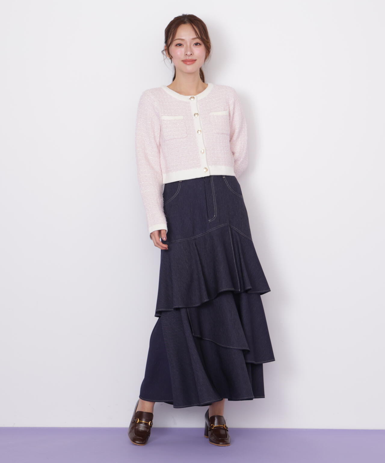 ミックスツイードニットジャケット