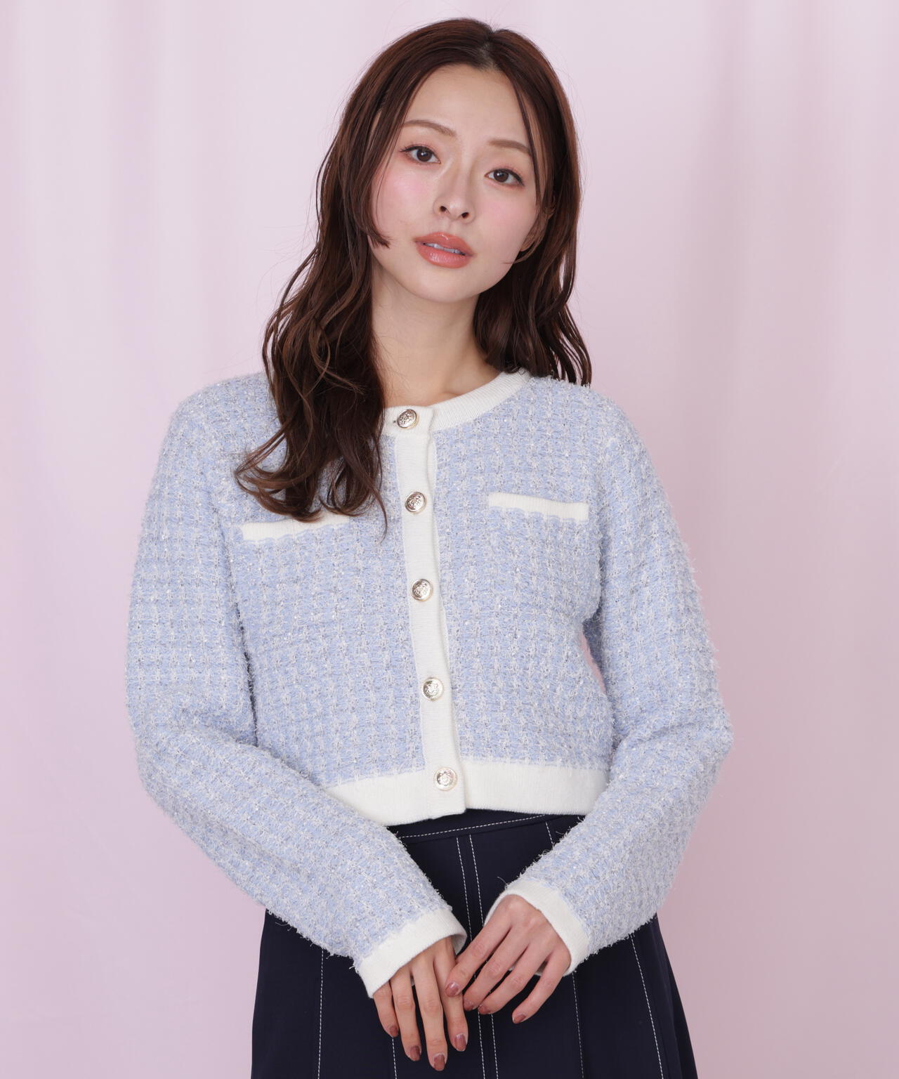 ミックスツイードニットジャケット