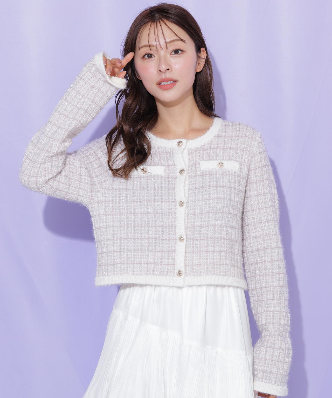 ラメツィードニットジャケット | JILL by JILL STUART（ジル バイ ジル