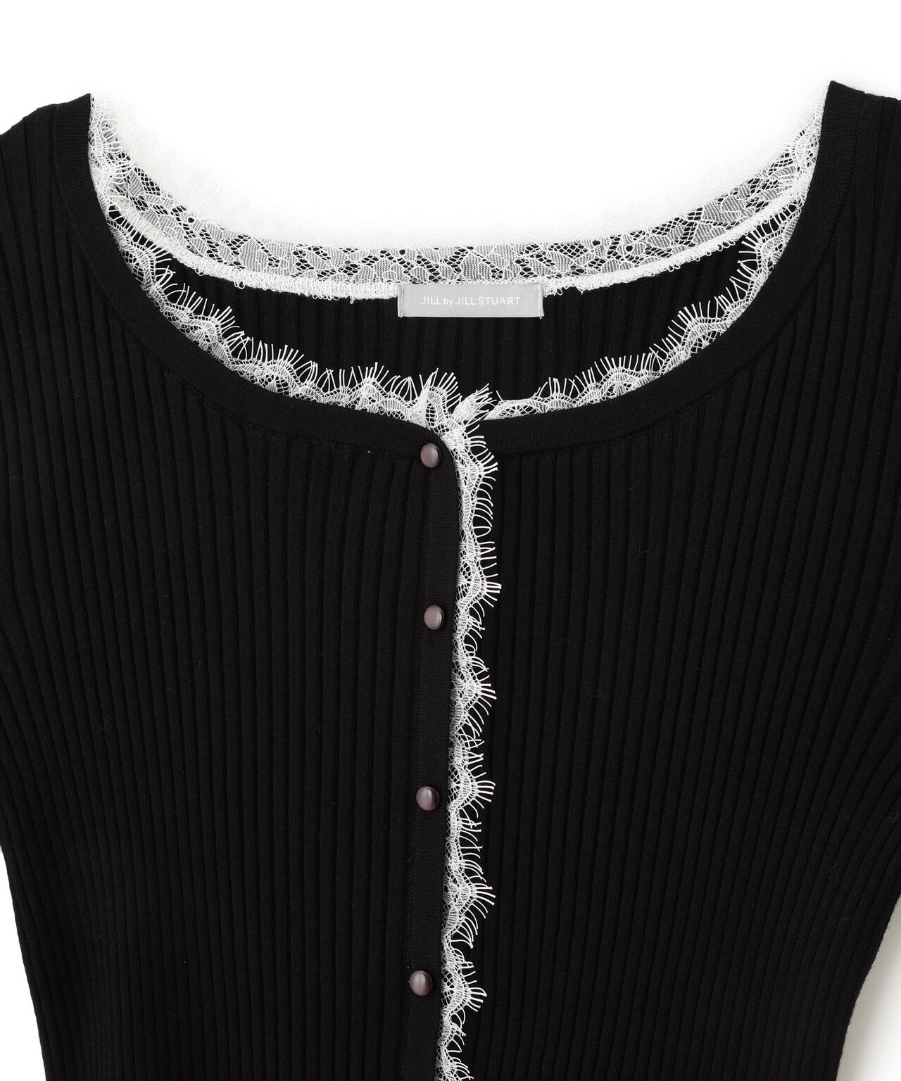 レーストリミングリブニット