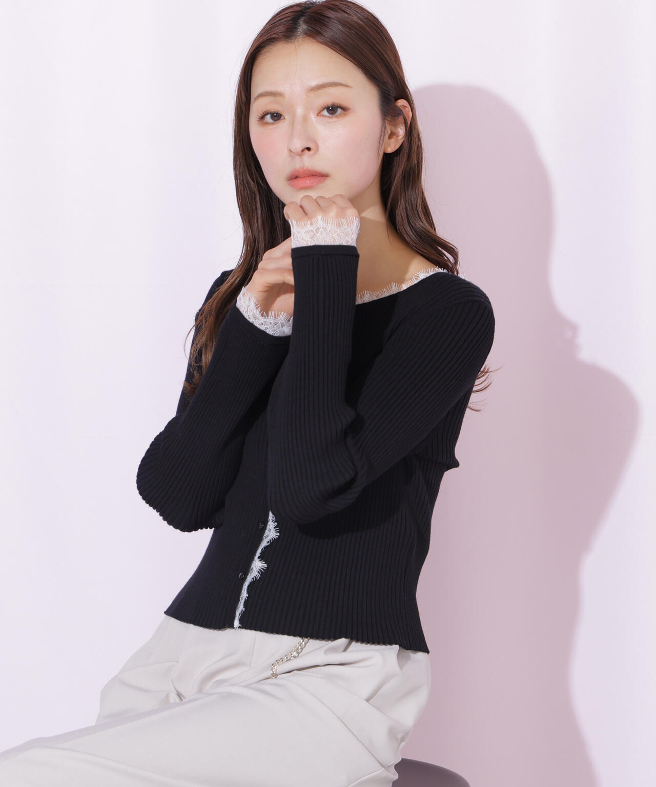 レーストリミングリブニット | JILL by JILL STUART（ジル バイ ジル