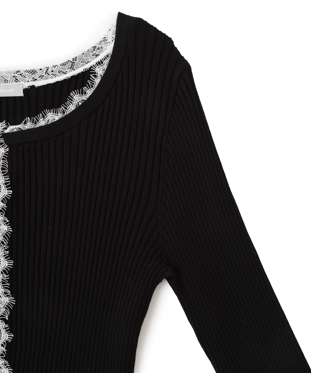 レーストリミングリブニット