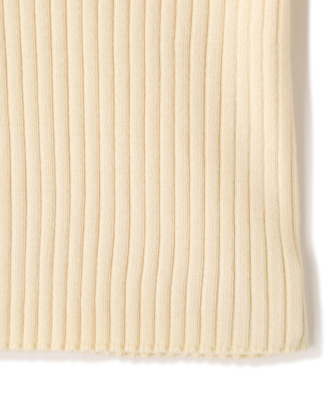 ポロ襟配色ラインリブニット