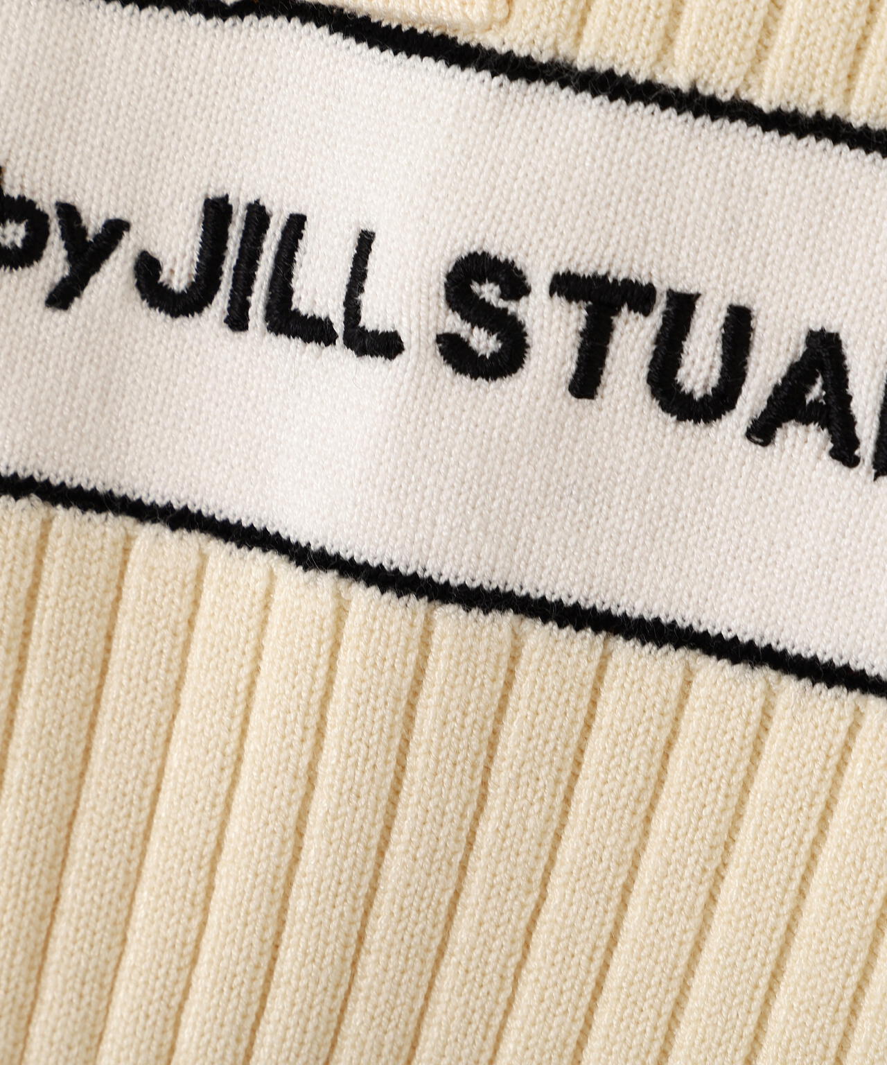 ポロ襟配色ラインリブニット