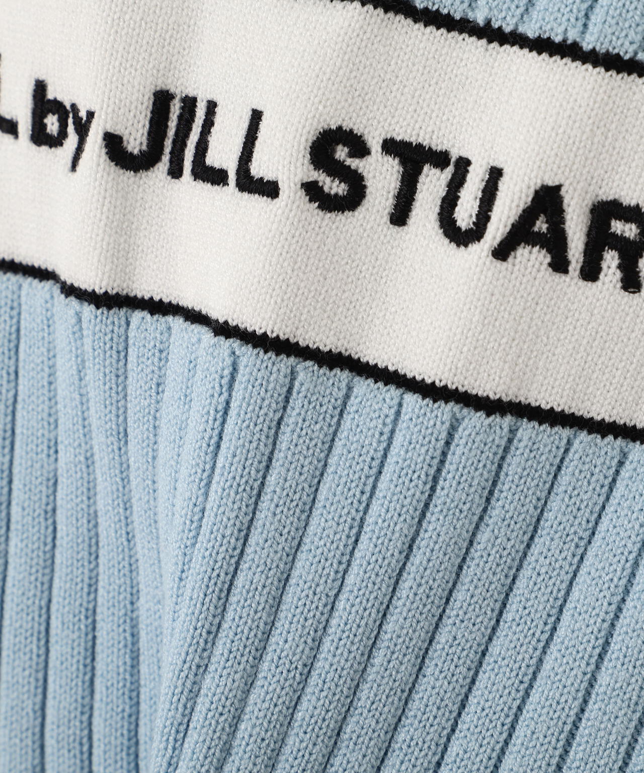 ポロ襟配色ラインリブニット