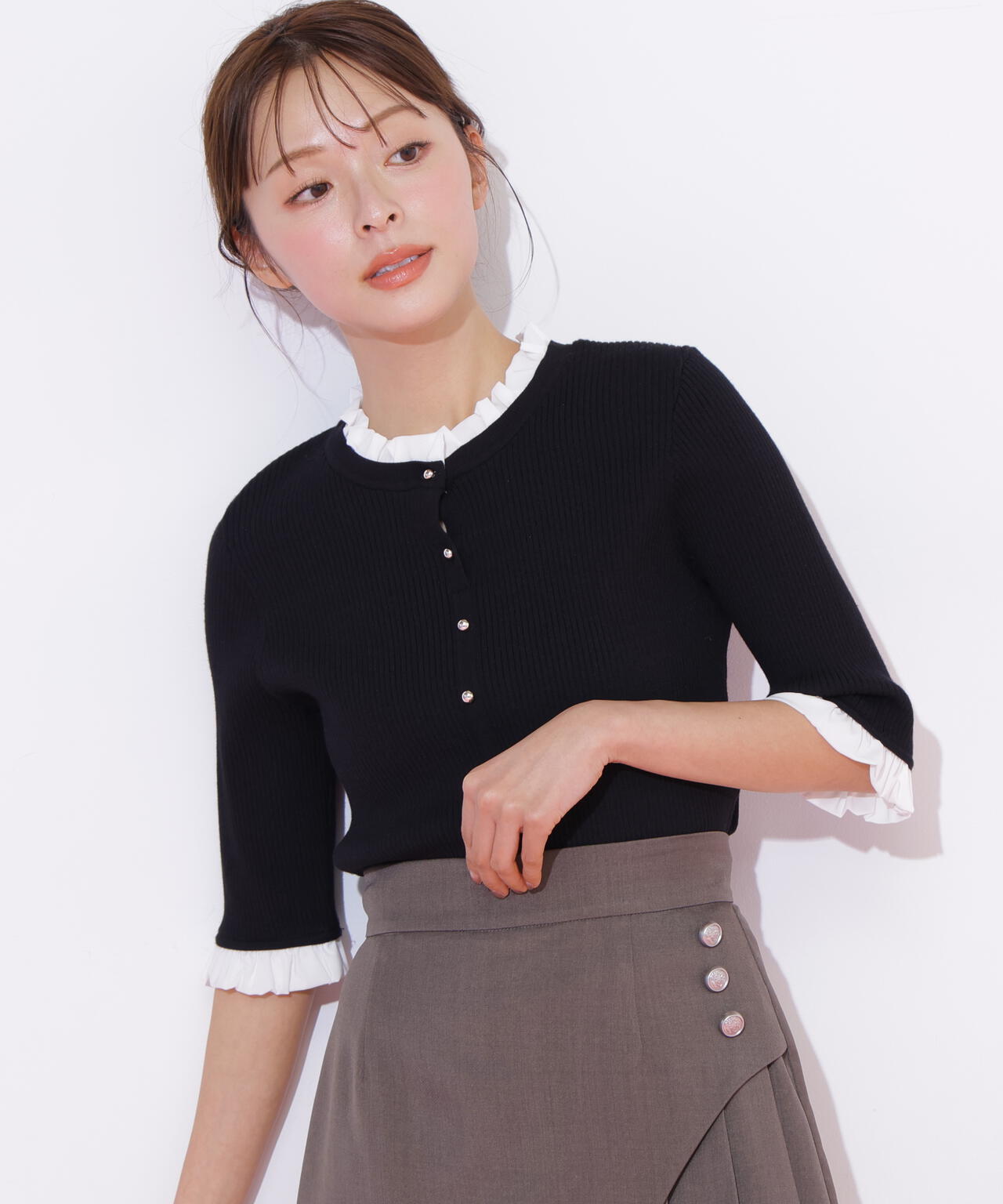 machatt 未使用フリルカラーリブニット フリルカラーリブニット | JILL by JILL STUART（ジル バイ ジル