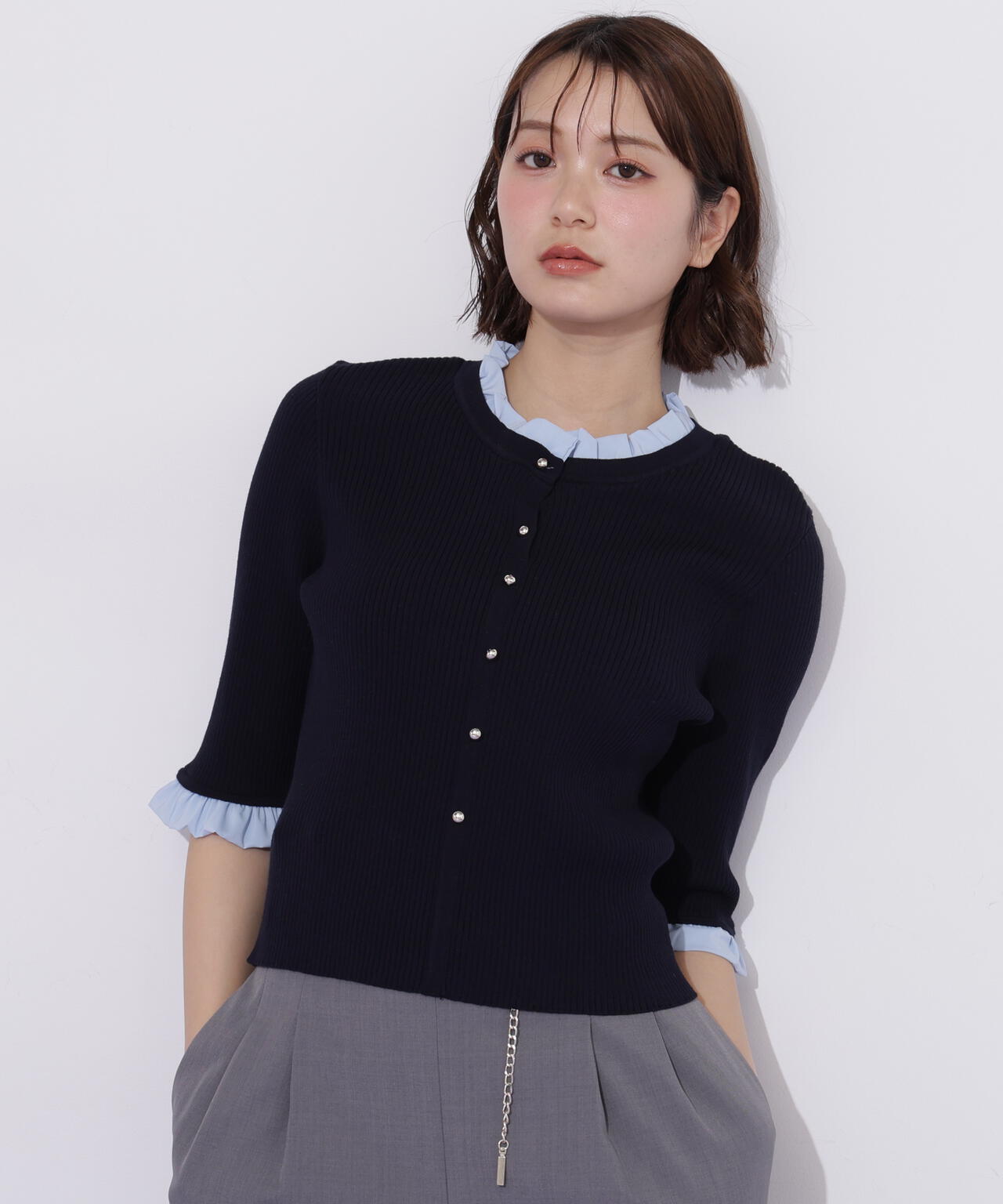 フリルカラーリブニット | JILL by JILL STUART（ジル バイ ジル