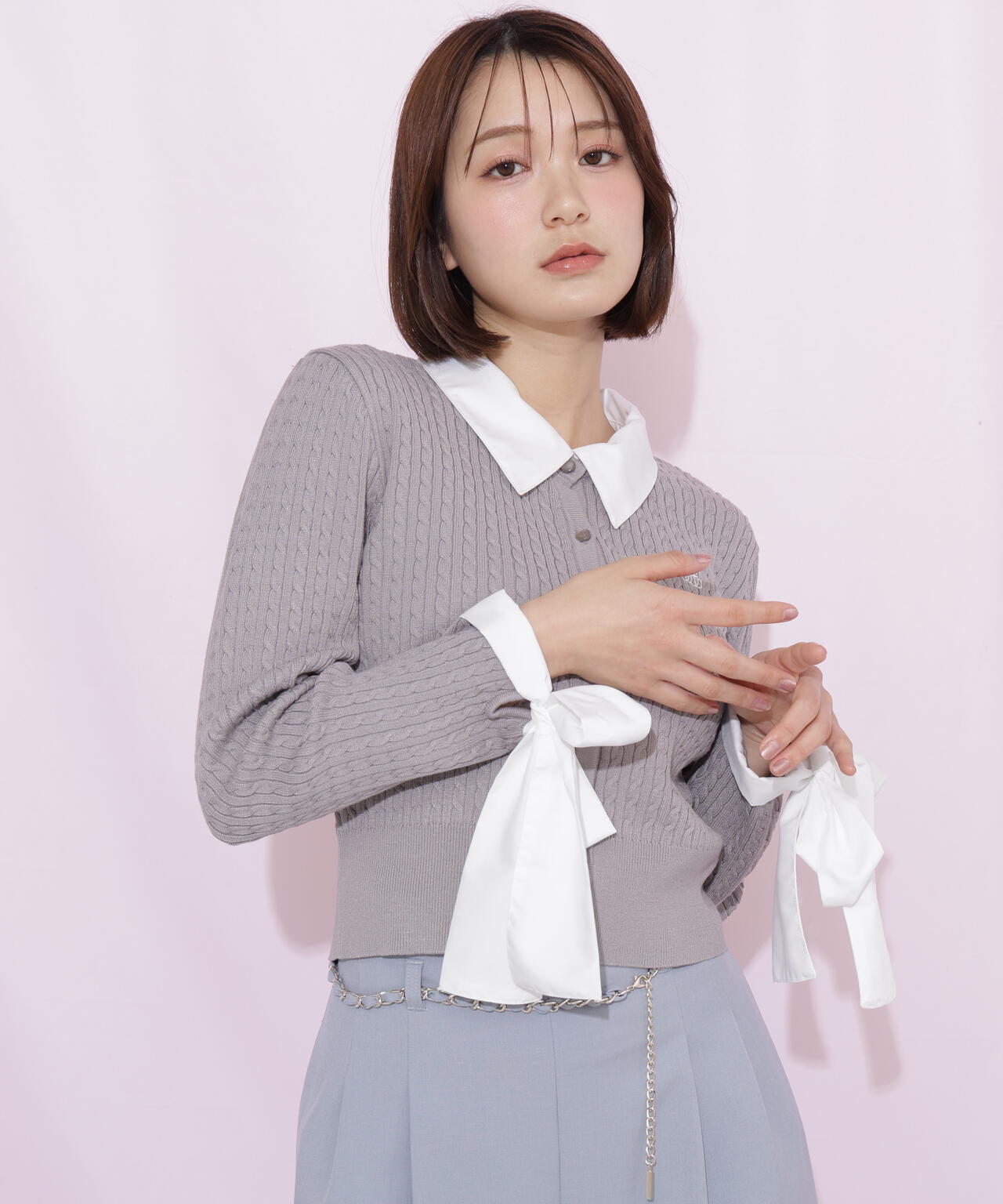 袖リボンケーブルカーディガン | JILL by JILL STUART（ジル バイ ジル
