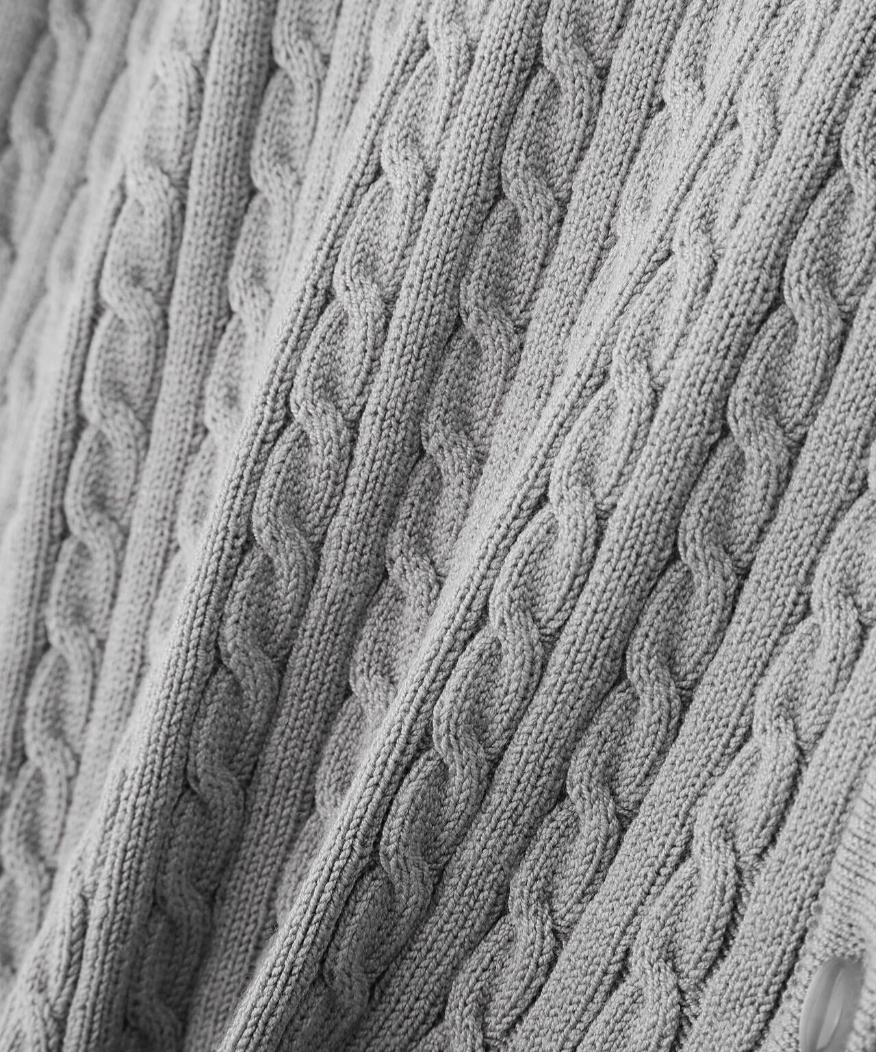 袖リボンケーブルカーディガン