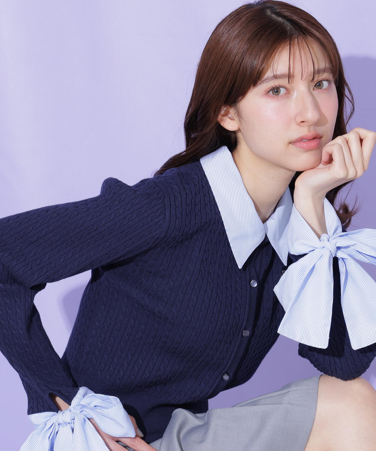 袖リボンケーブルカーディガン | JILL by JILL STUART（ジル バイ ジル