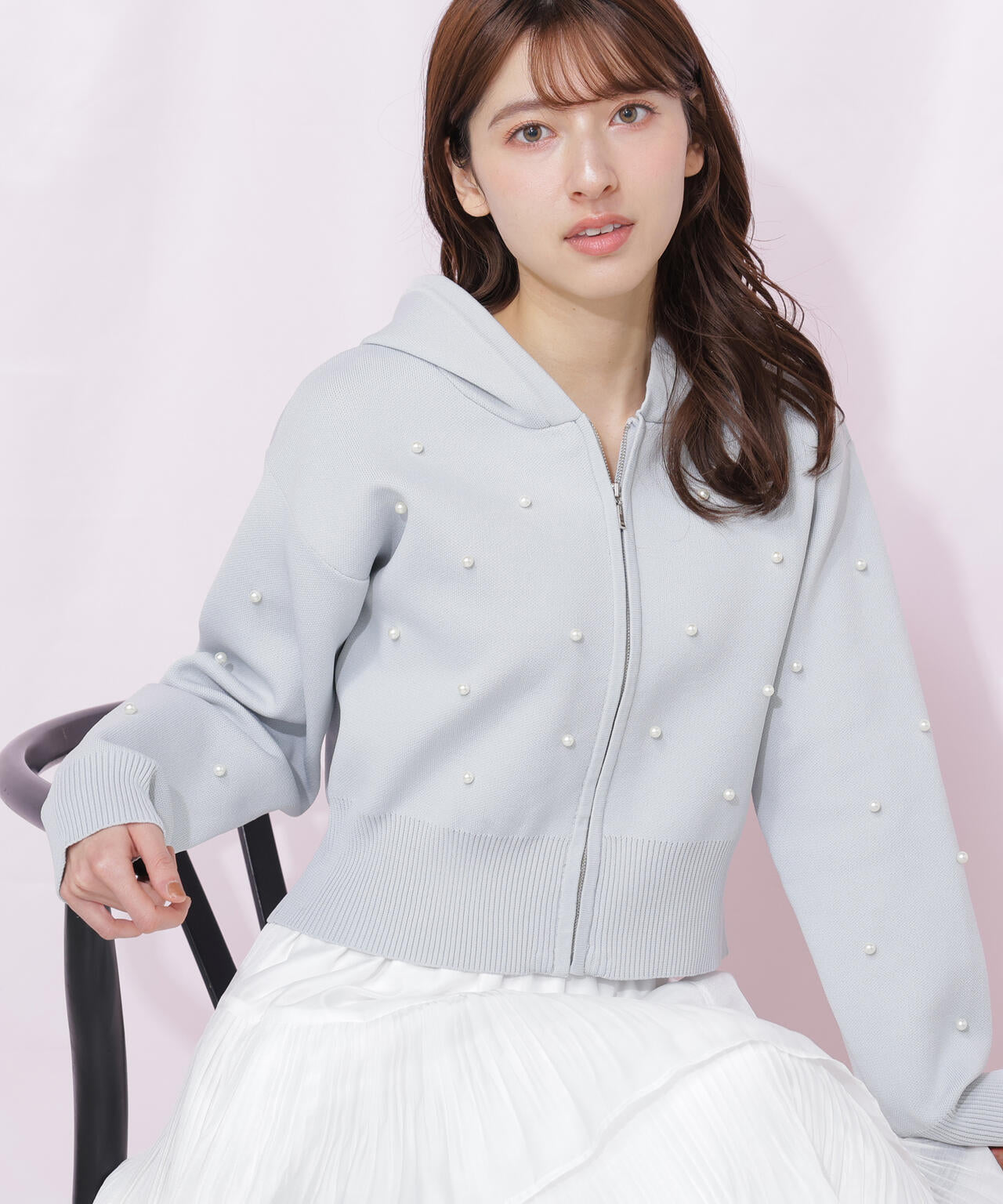 ☆☆ご成約確定☆☆　 [ジルスチュアート] ニットパーカー ジルバイジルスチュアート JILL by JILLSTUART ケーブルニットパーカー