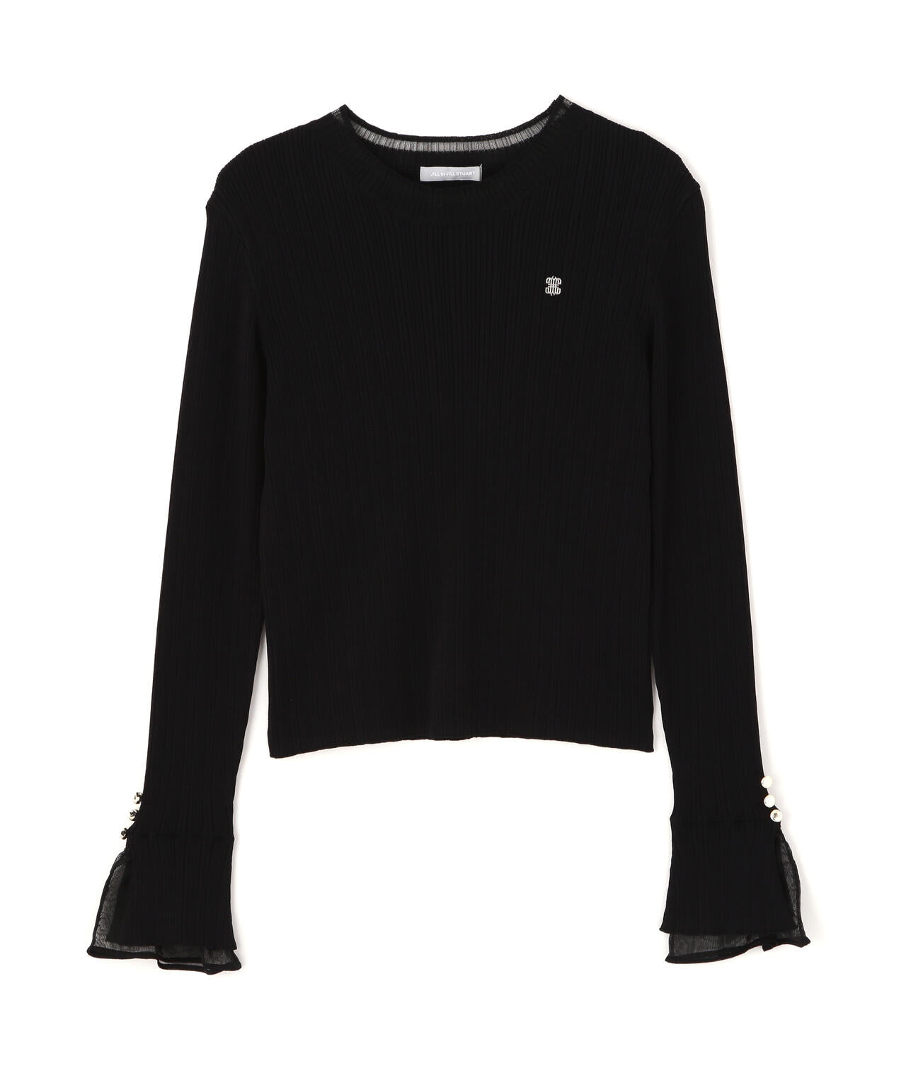 　袖シアースリットニット