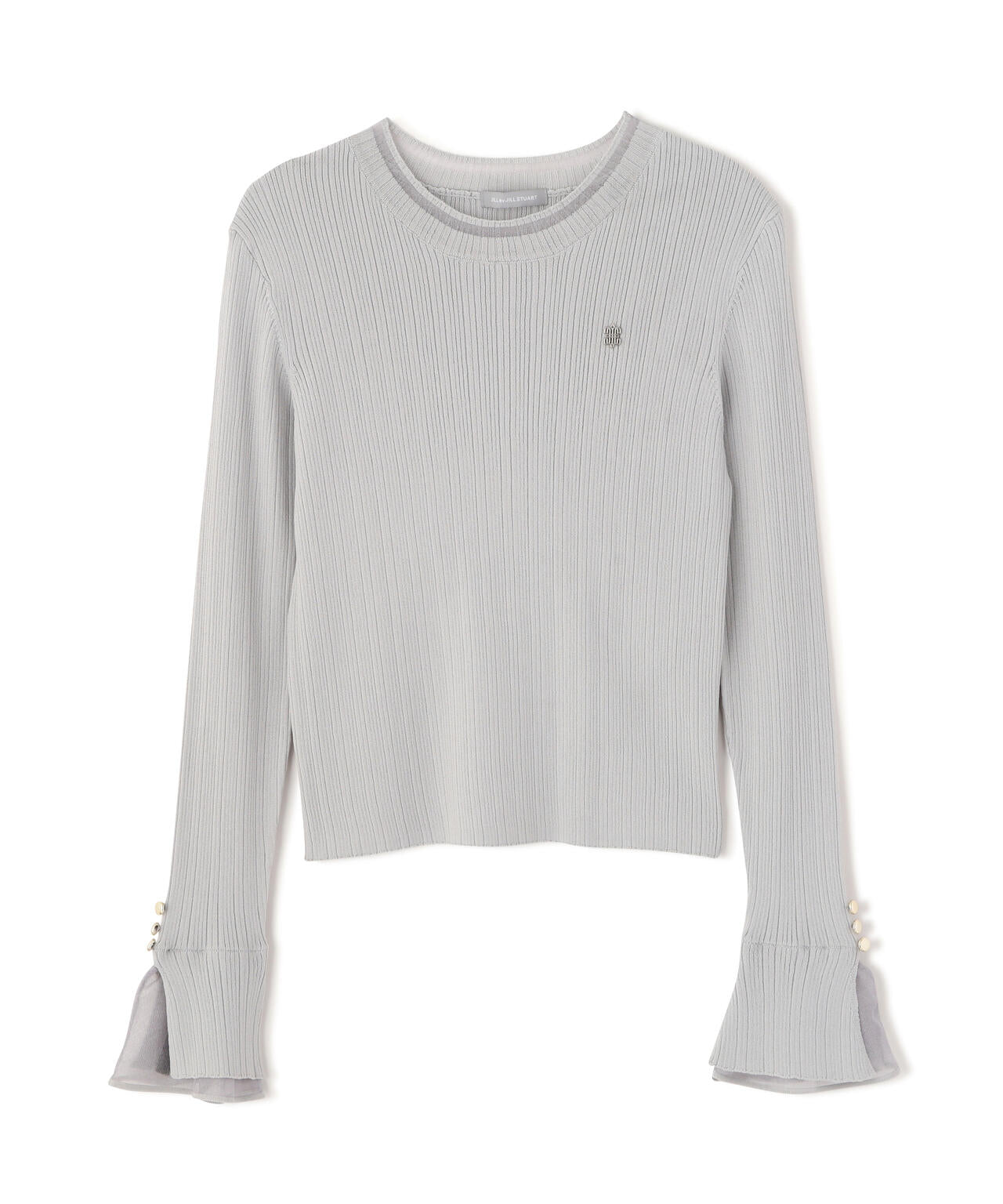 　袖シアースリットニット