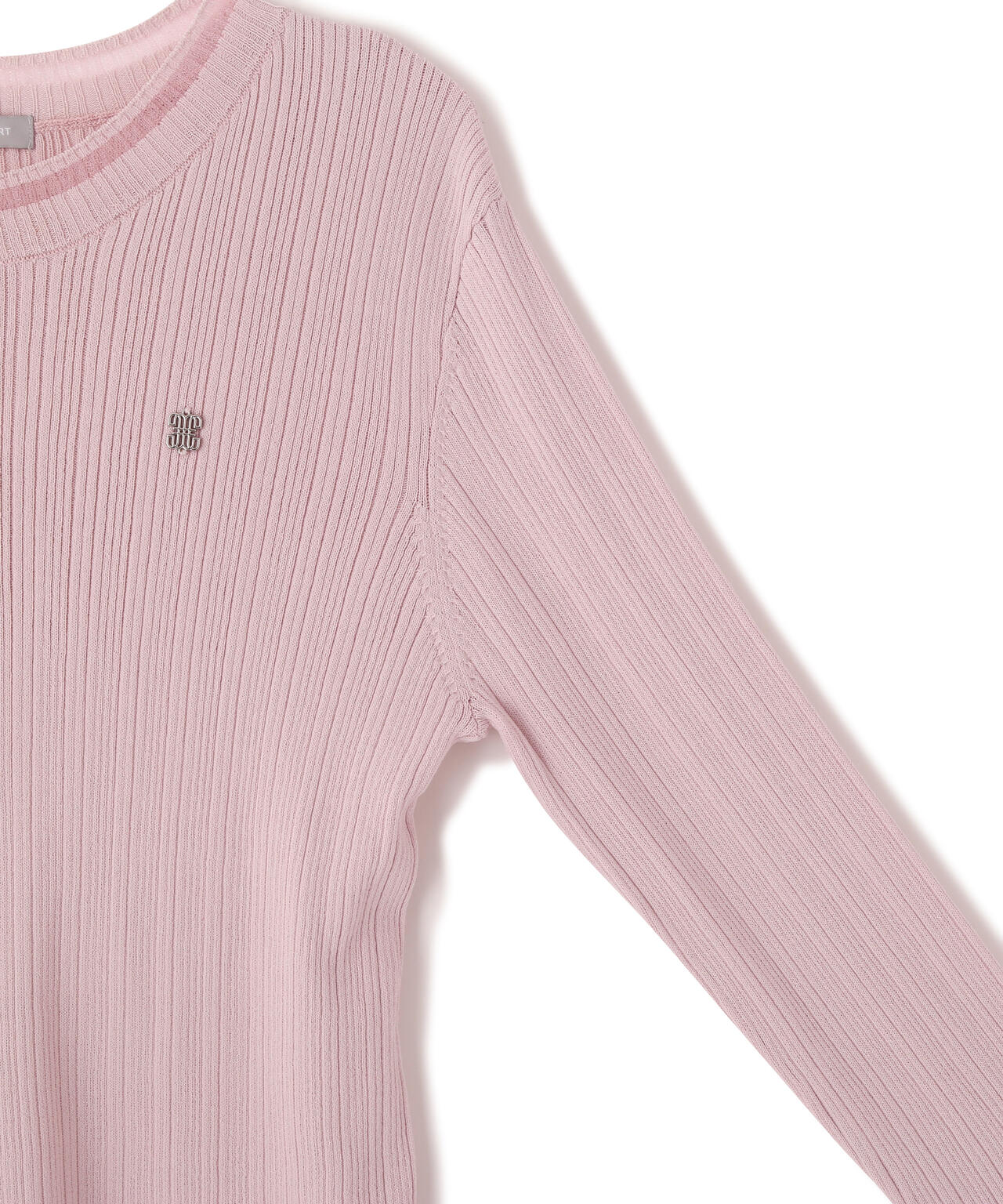 　袖シアースリットニット