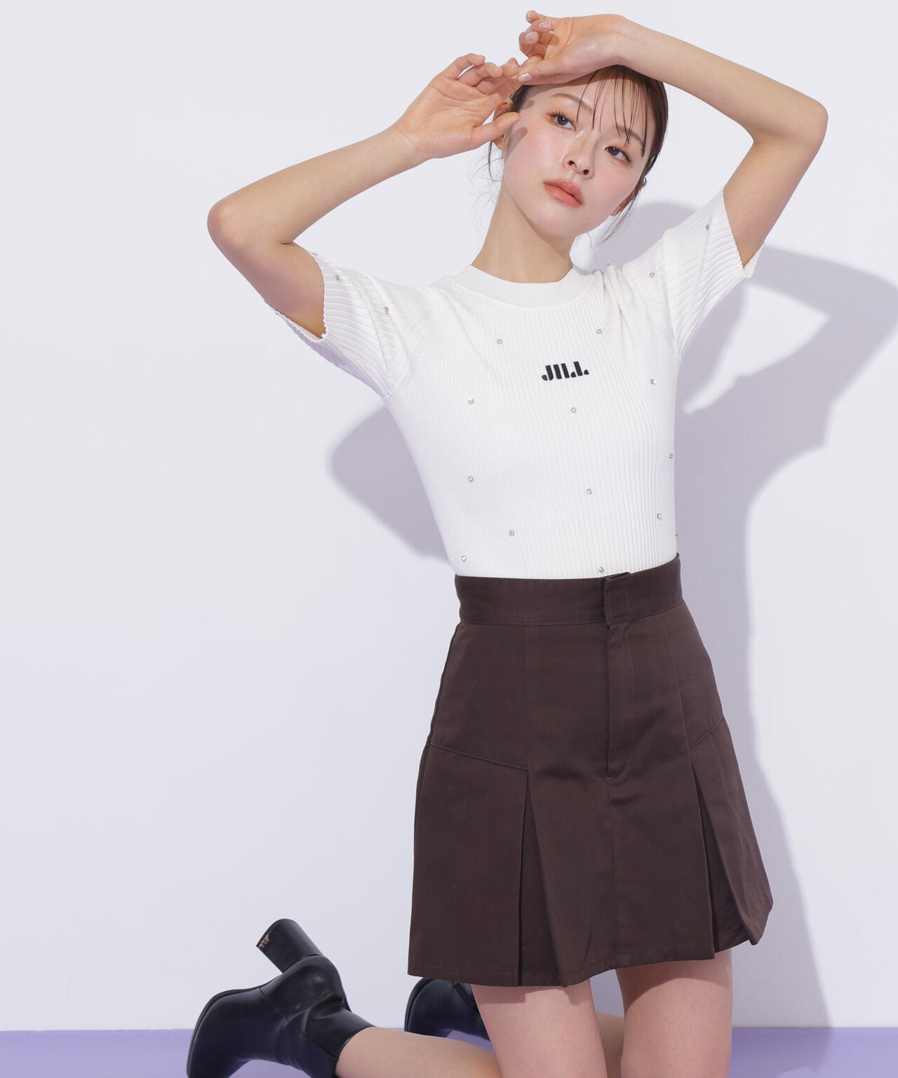 半袖ビジューコンパクトニット | JILL by JILL STUART（ジル バイ ジル