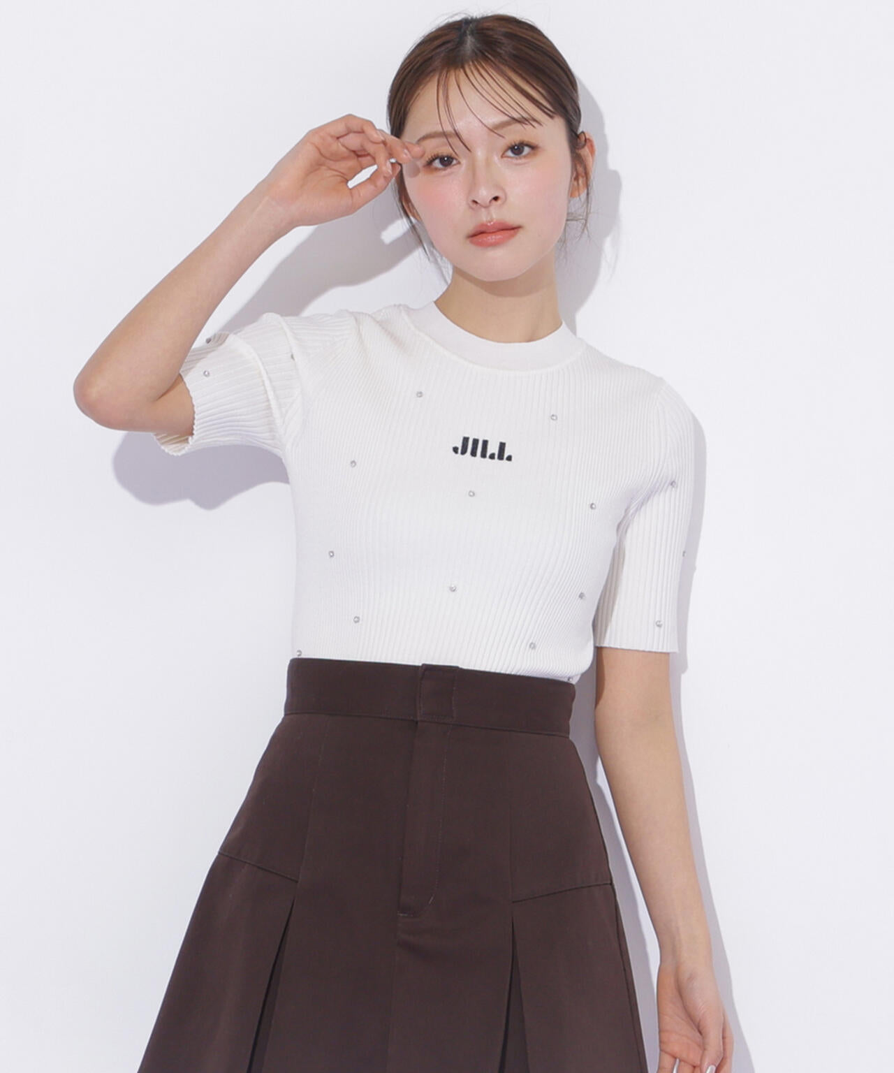 半袖ビジューコンパクトニット | JILL by JILL STUART（ジル バイ ジル