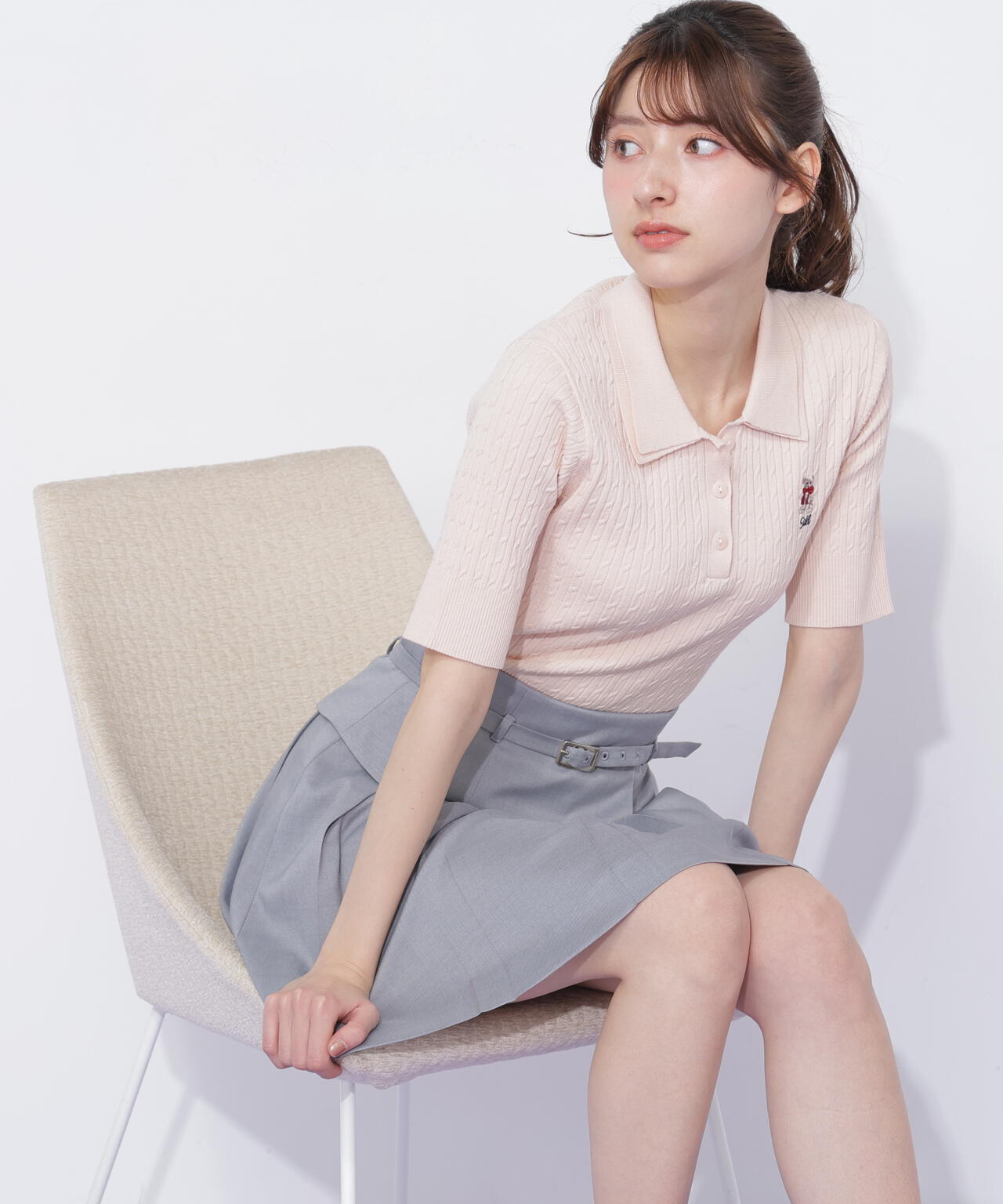BEARシリーズ＞ダブルカラーケーブルニット | JILL by JILL STUART