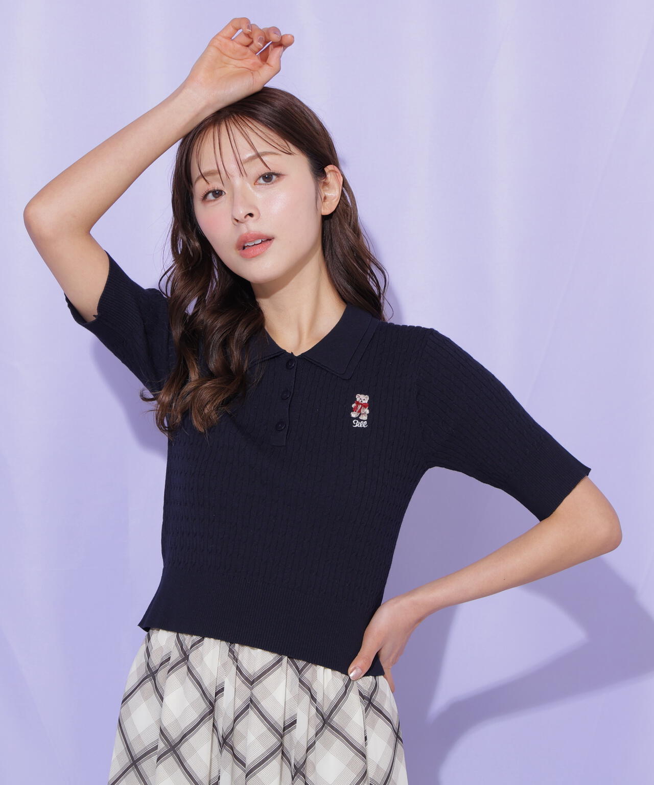BEARシリーズ＞ダブルカラーケーブルニット | JILL by JILL STUART