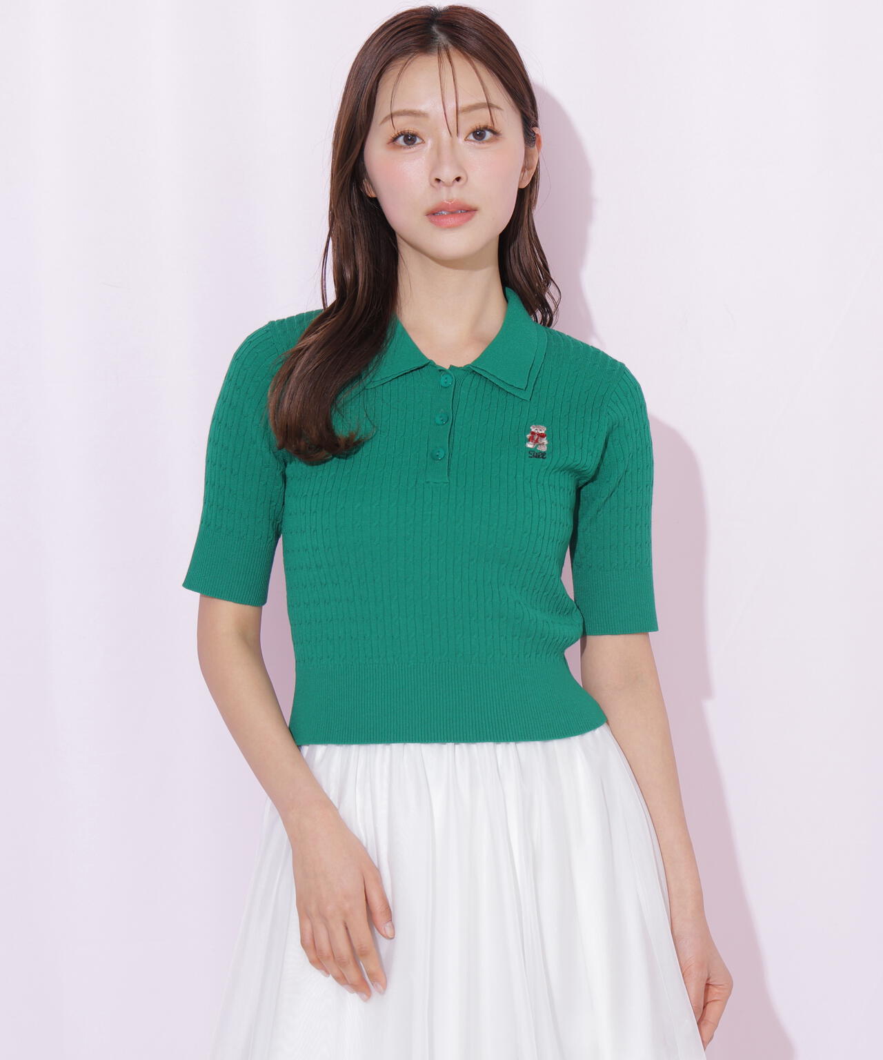 BEARシリーズ＞ダブルカラーケーブルニット | JILL by JILL STUART