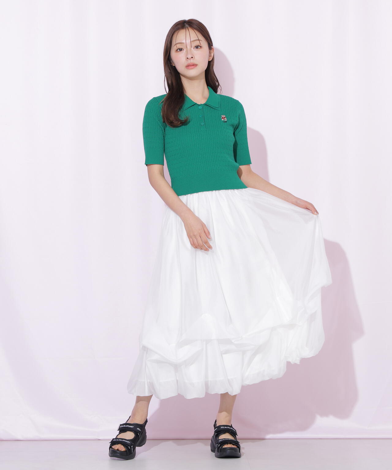 BEARシリーズ＞ダブルカラーケーブルニット | JILL by JILL STUART