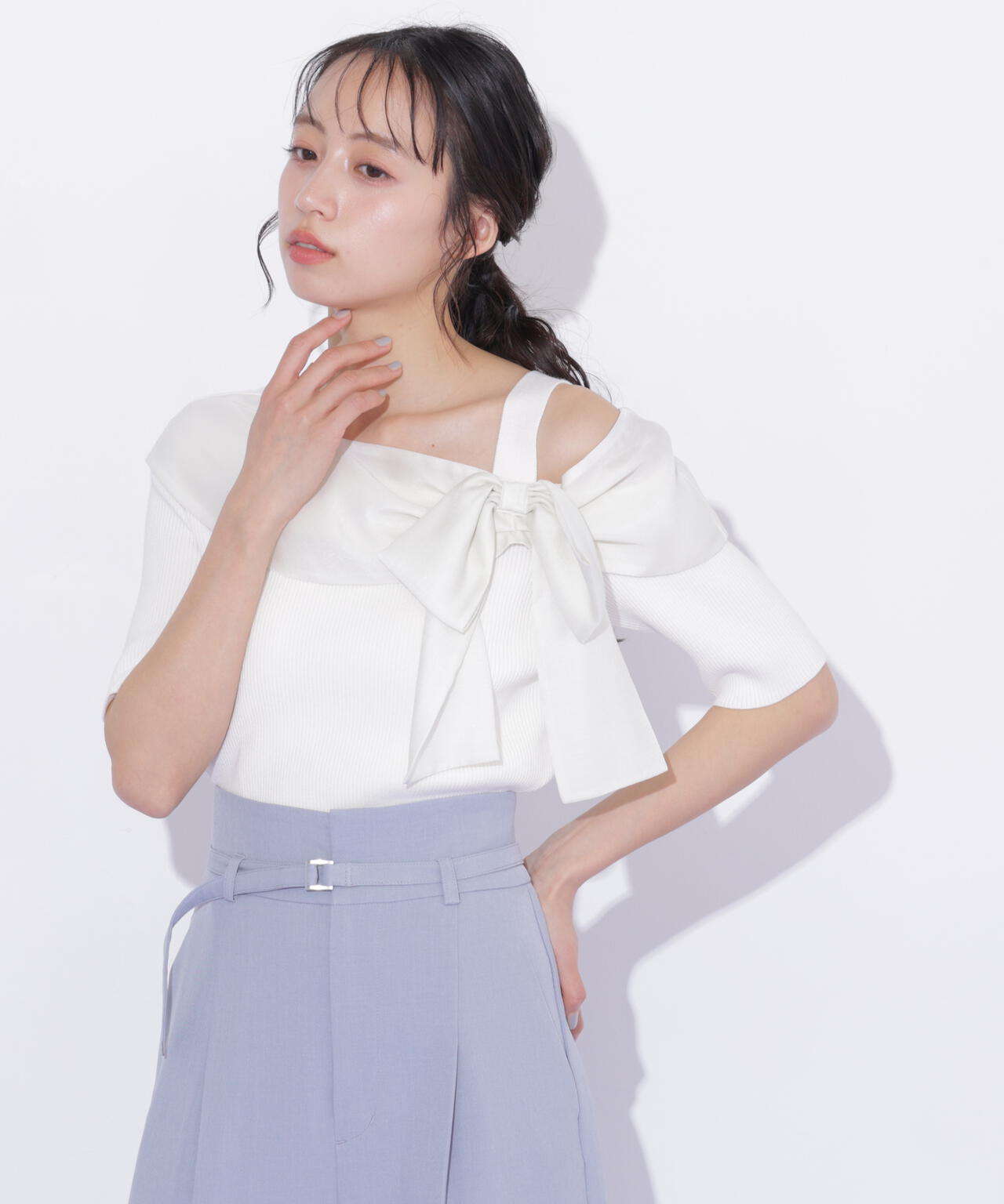 半袖アシメリボンニット | JILL by JILL STUART（ジル バイ ジル