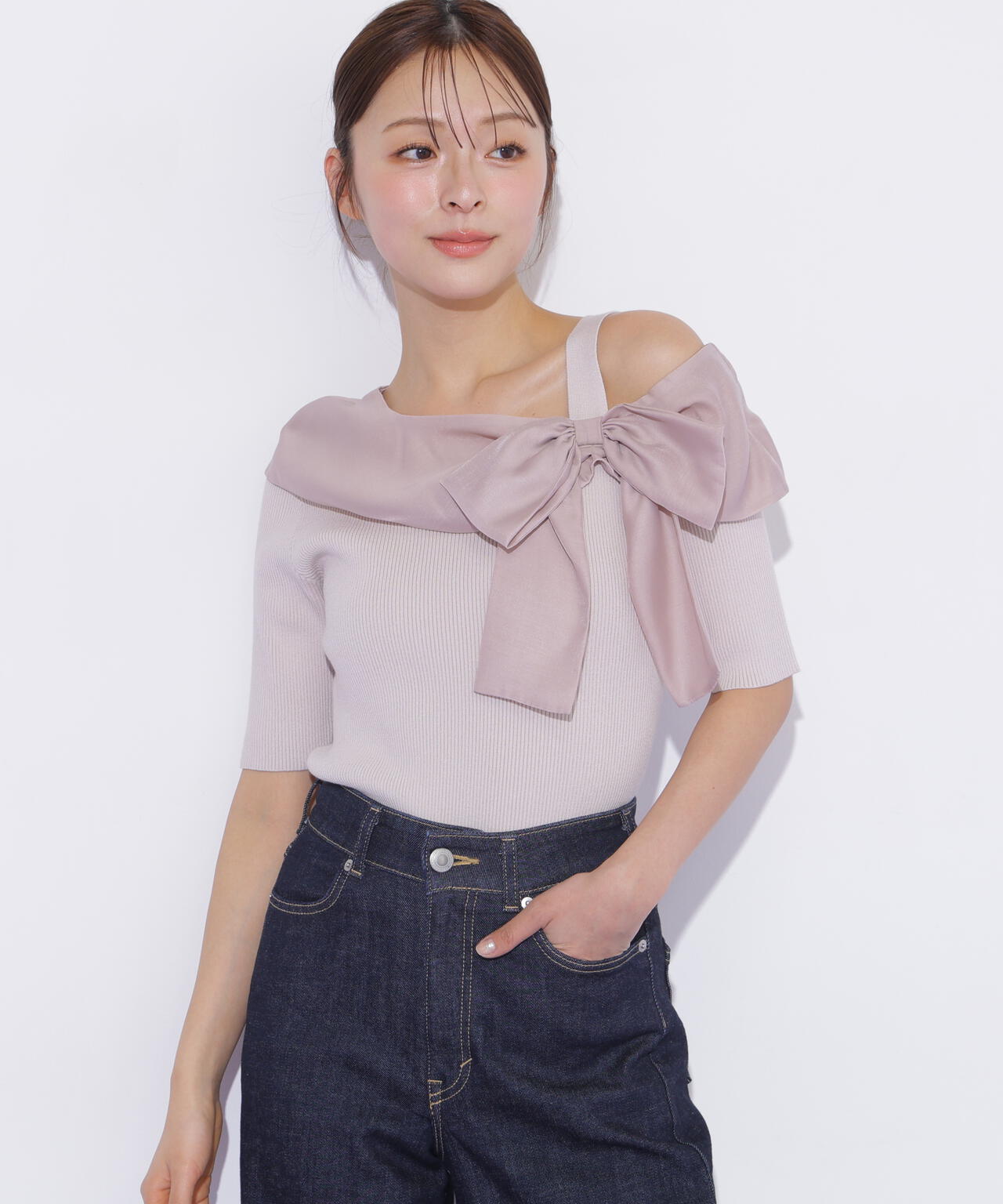 半袖アシメリボンニット | JILL by JILL STUART（ジル バイ ジル
