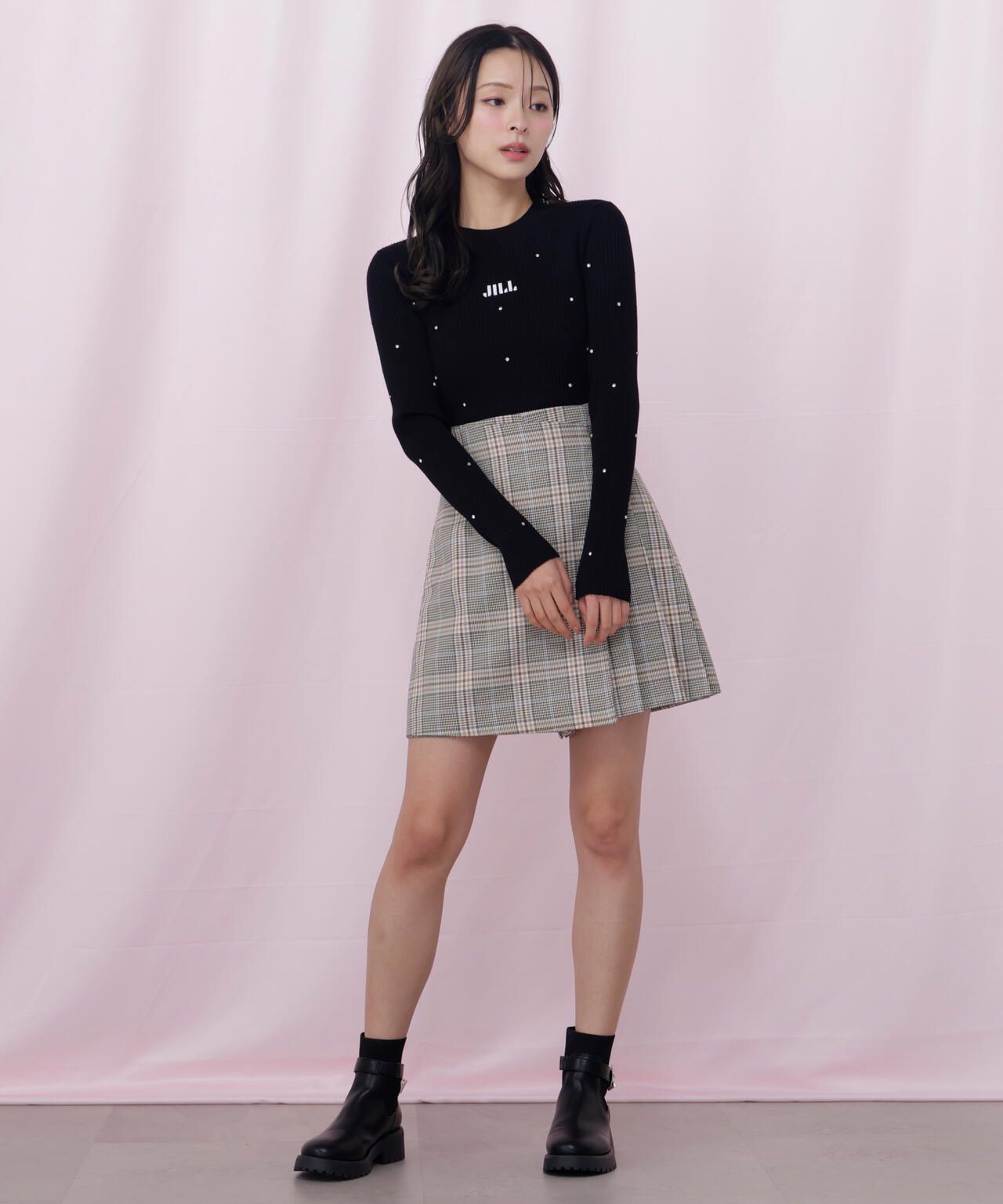 【美品】ジル♡アンゴラビジューニット ビジューコンパクトロゴニット | JILL by JILL STUART（ジル バイ ジル