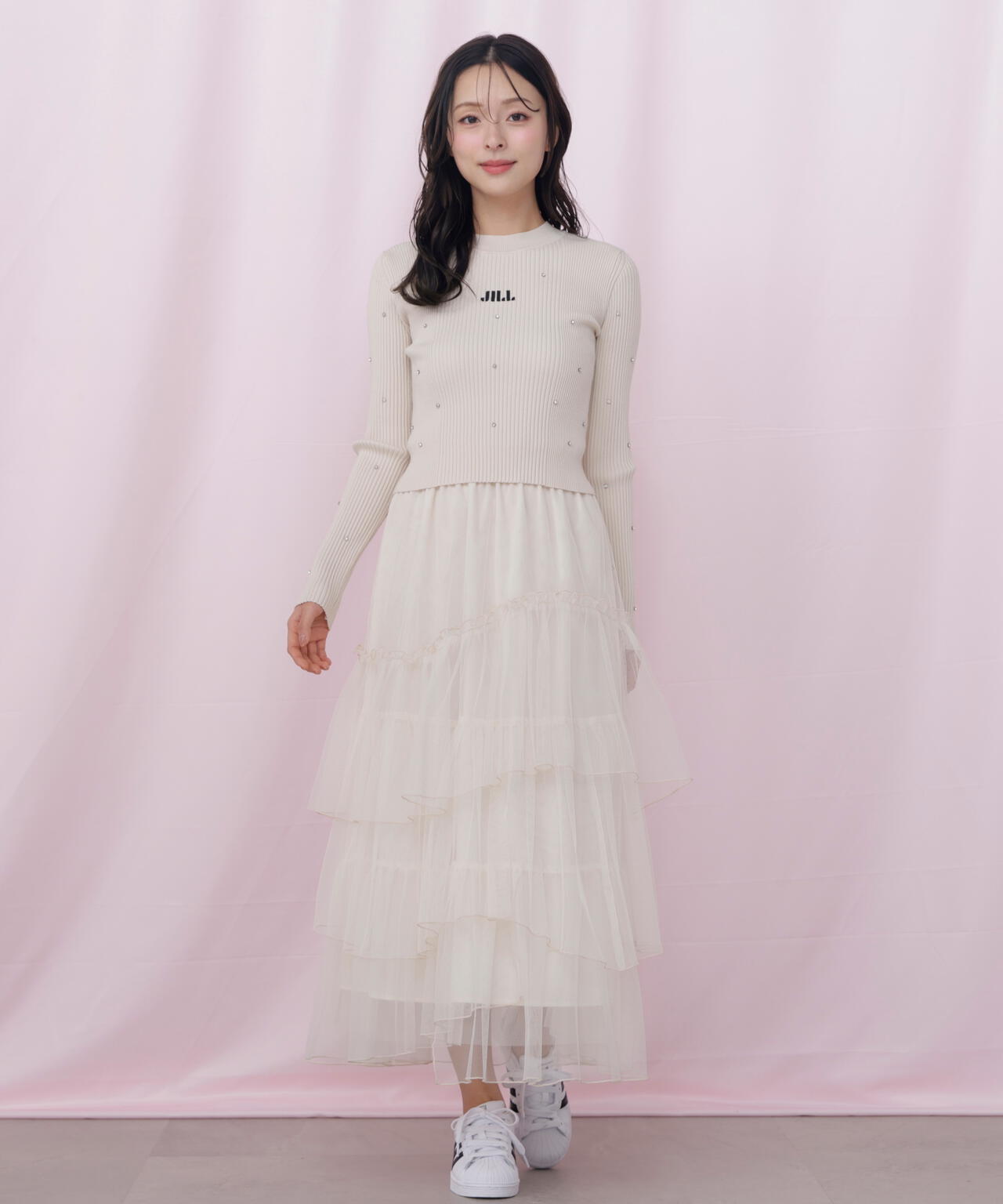 【美品】ジル♡アンゴラビジューニット ビジューコンパクトロゴニット | JILL by JILL STUART（ジル バイ ジル