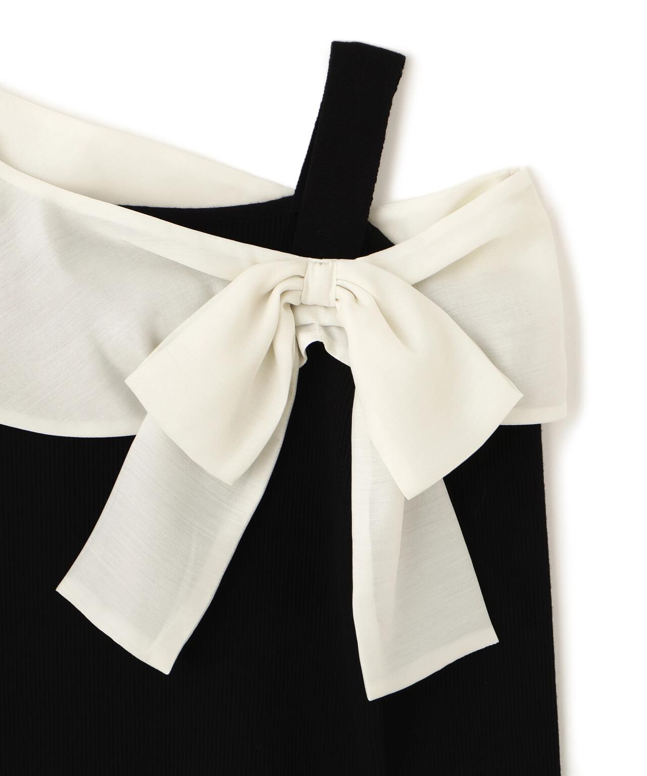 アシメリボンニット