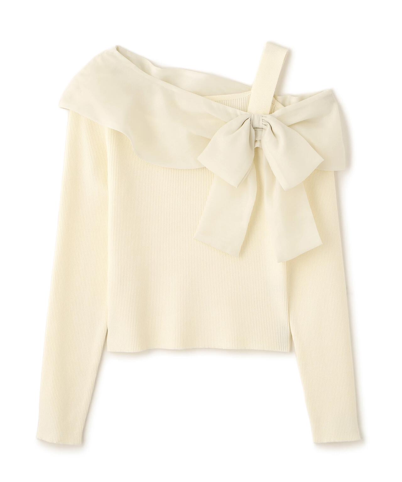 アシメリボンニット