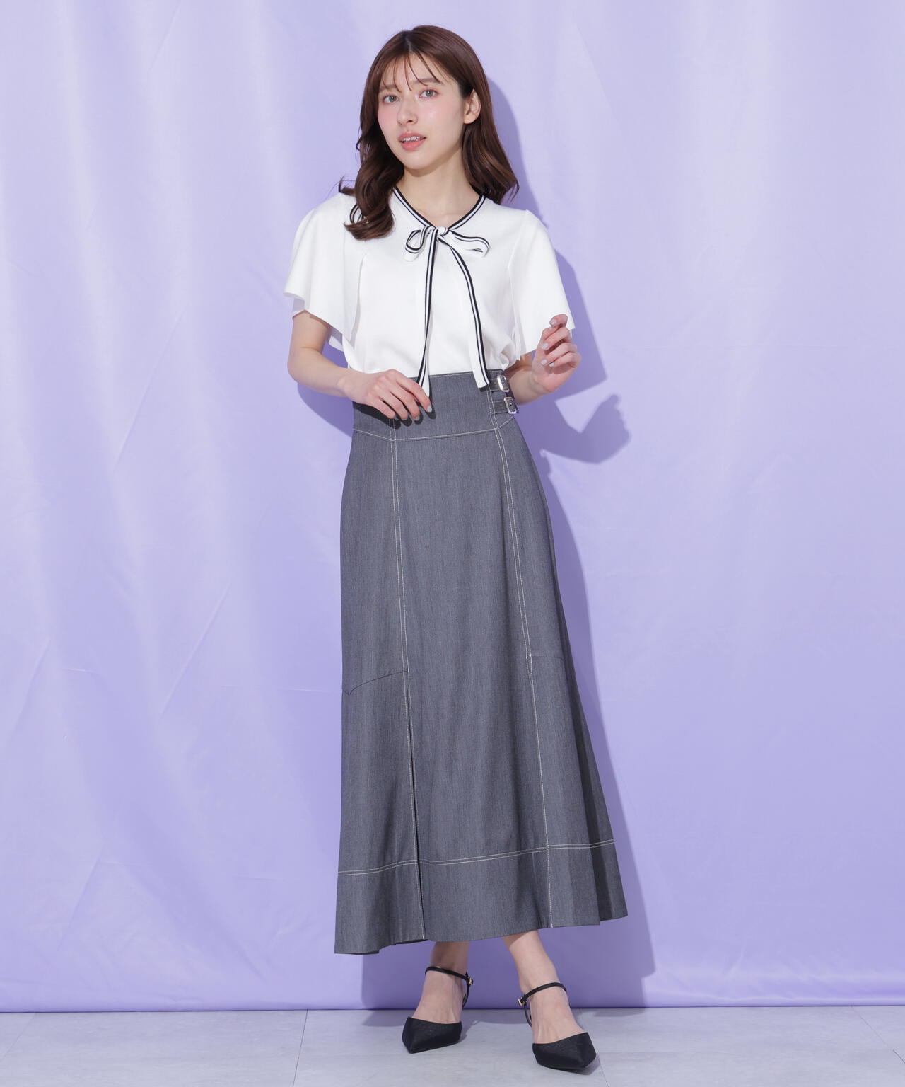 JILL by JILLSTUART - 完売レア‼︎‼︎ジルバイジルスチュアートベーシックリブフレアスリーブニット フレアスリーブボウタイニット | JILL by JILL STUART（ジル バイ ジル