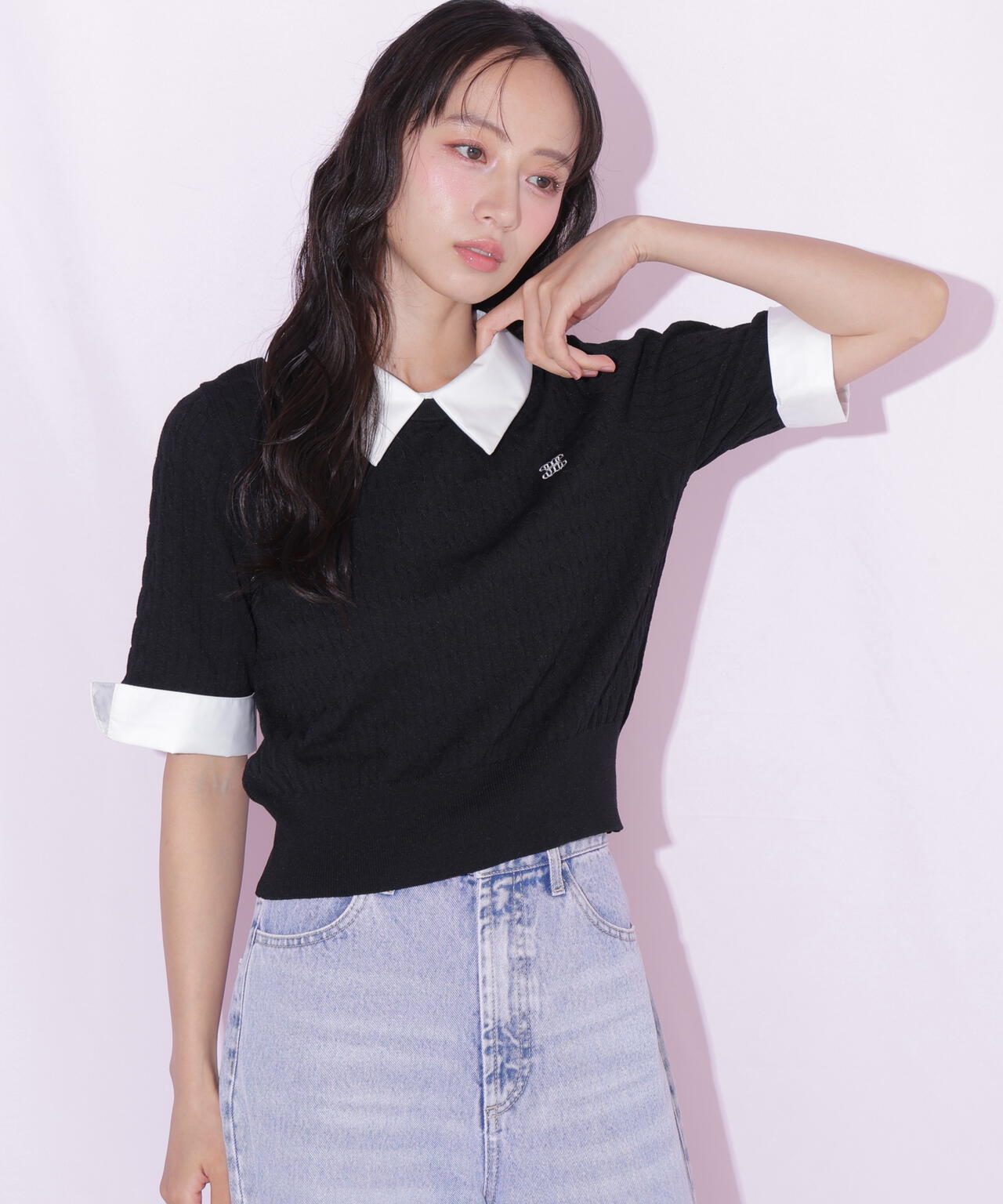 シャツ襟レイヤードニット | JILL by JILL STUART（ジル バイ ジル
