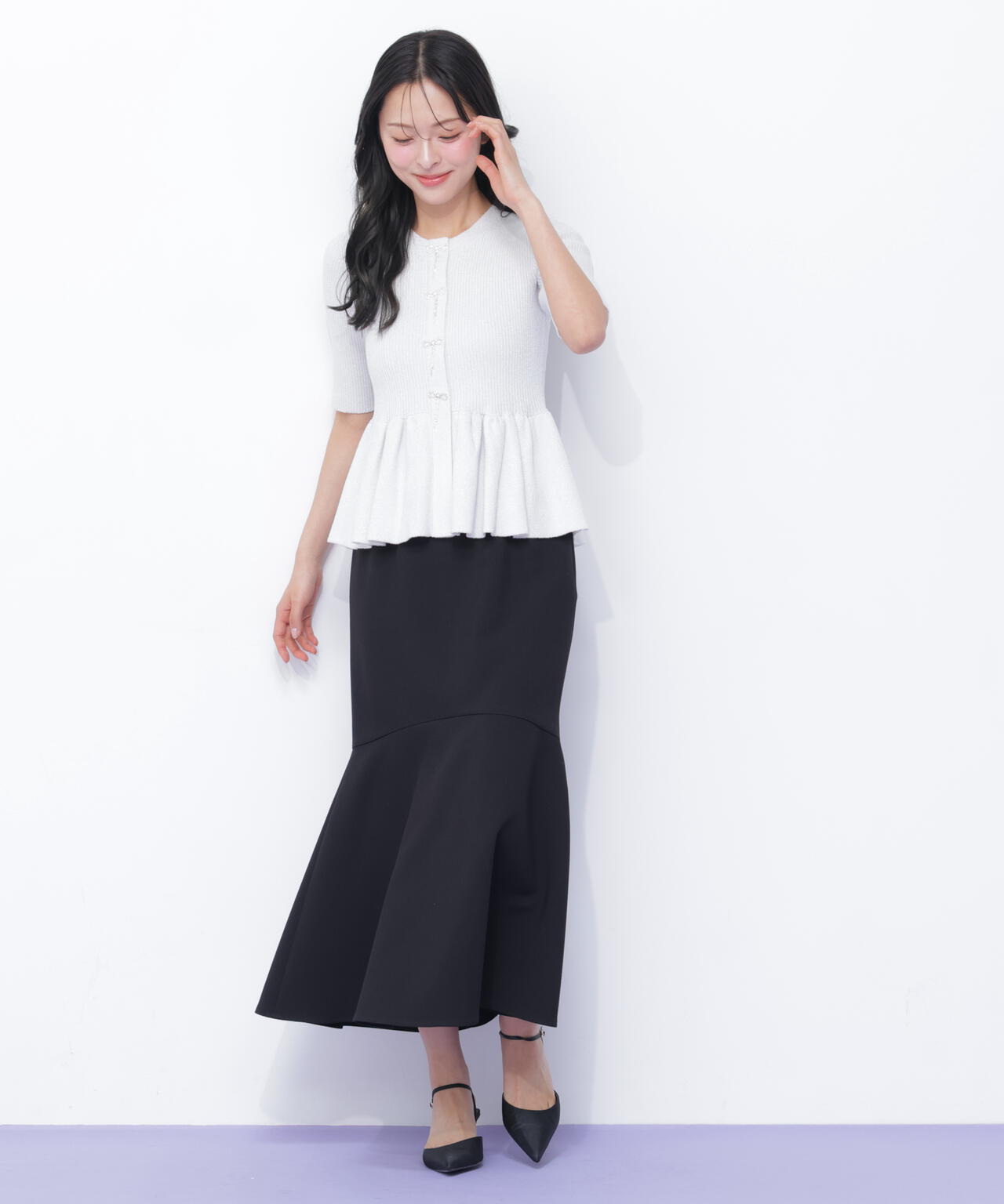 ラメモールペプラムニット半袖 | JILL by JILL STUART（ジル バイ ジル