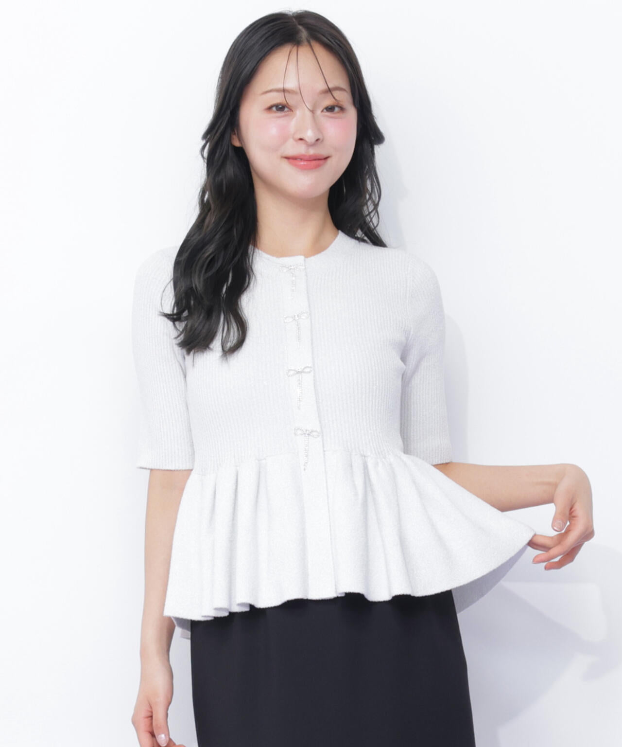 ラメモールペプラムニット半袖 | JILL by JILL STUART（ジル バイ ジル