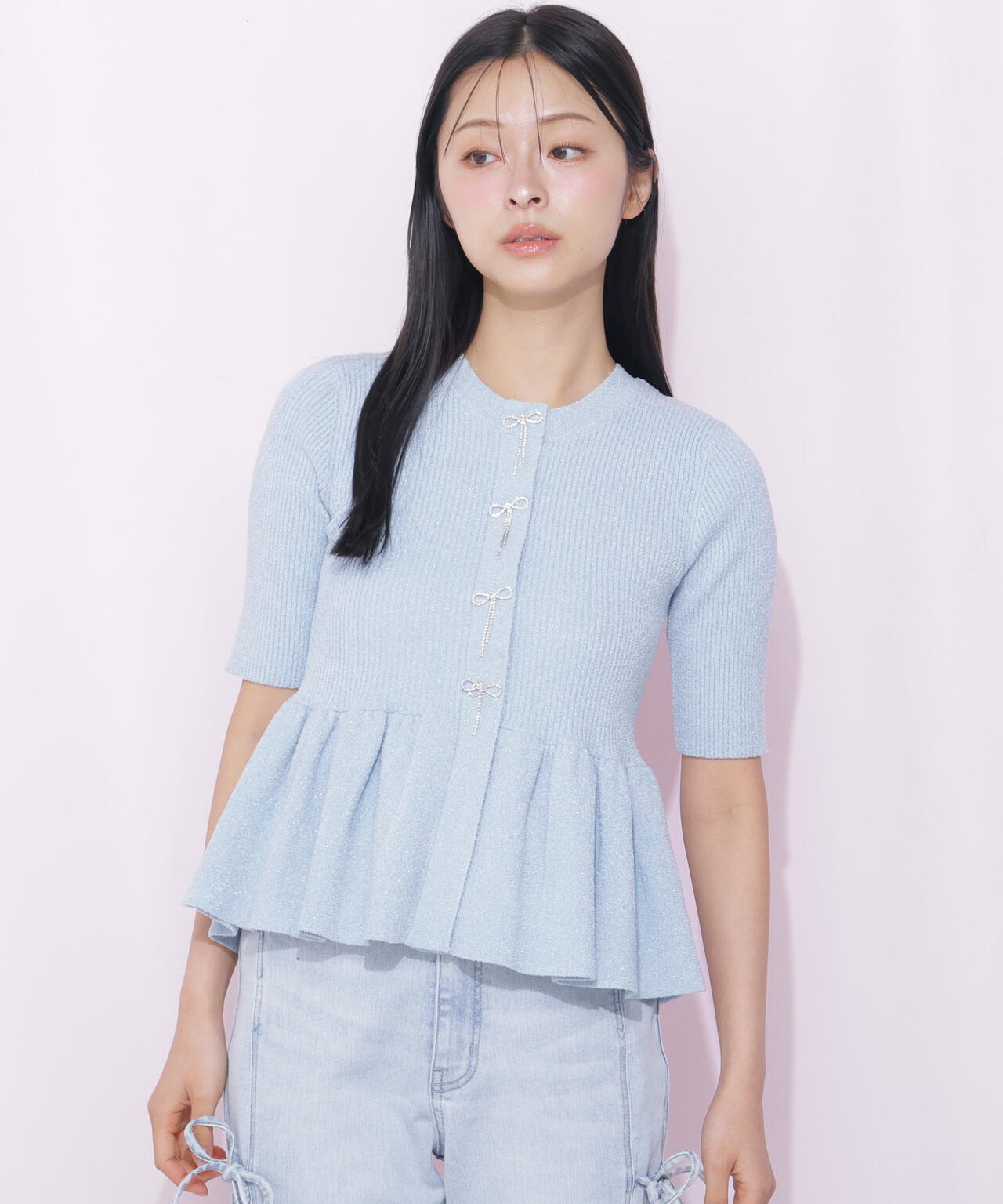 ラメモールペプラムニット半袖 | JILL by JILL STUART（ジル バイ ジル