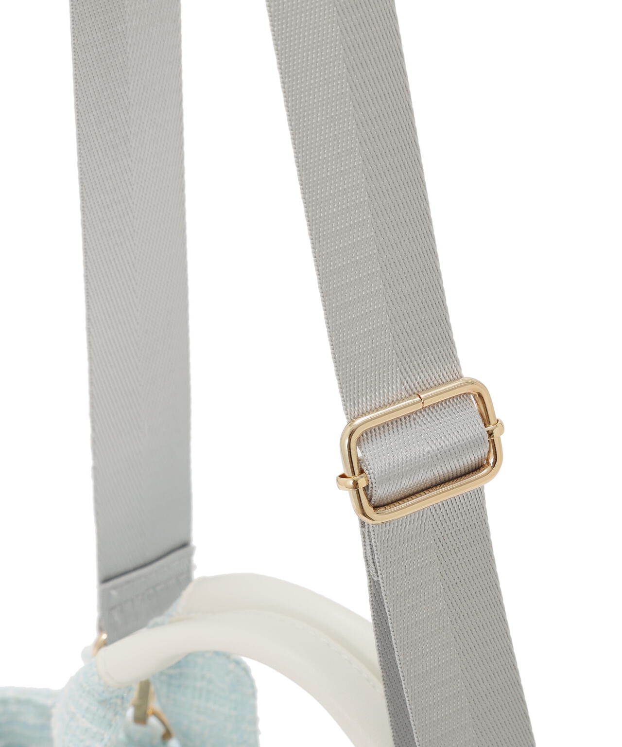 パステルツイードフレームフリルトートバッグ