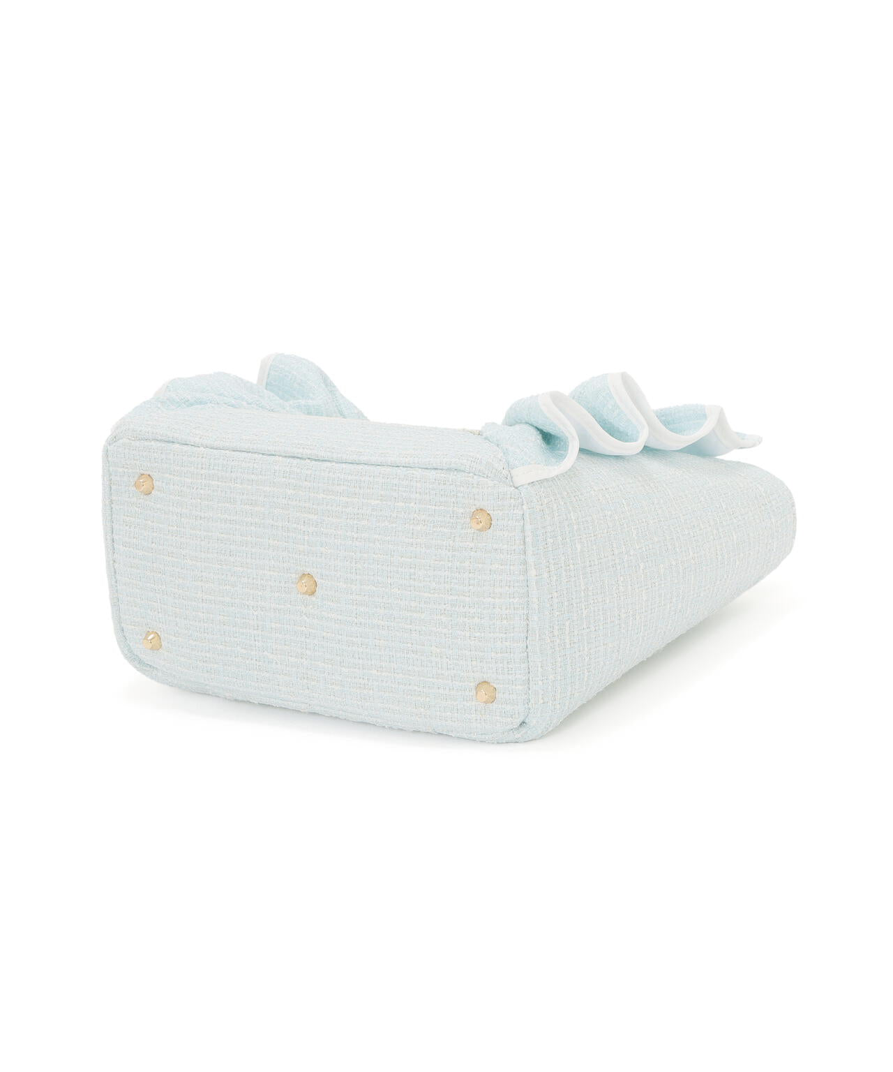 パステルツイードフレームフリルトートバッグ