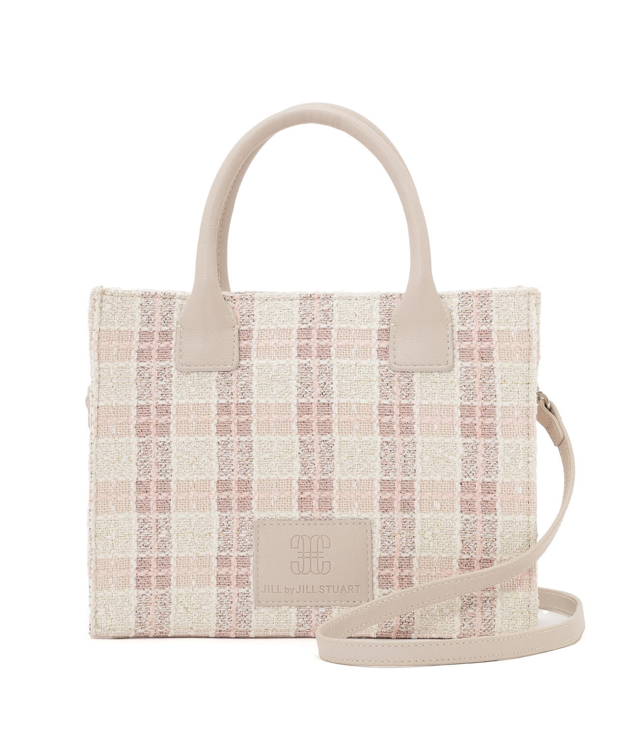 ツイードチェックトートバッグ