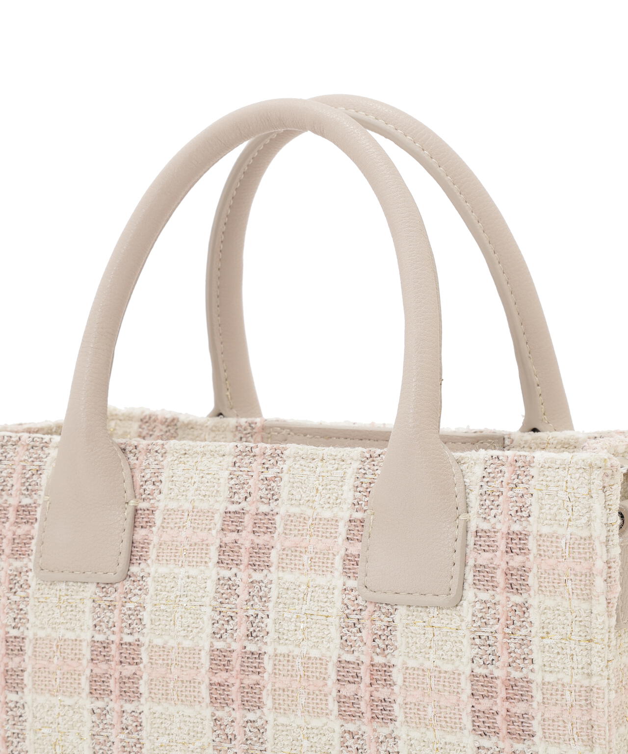 ツイードチェックトートバッグ