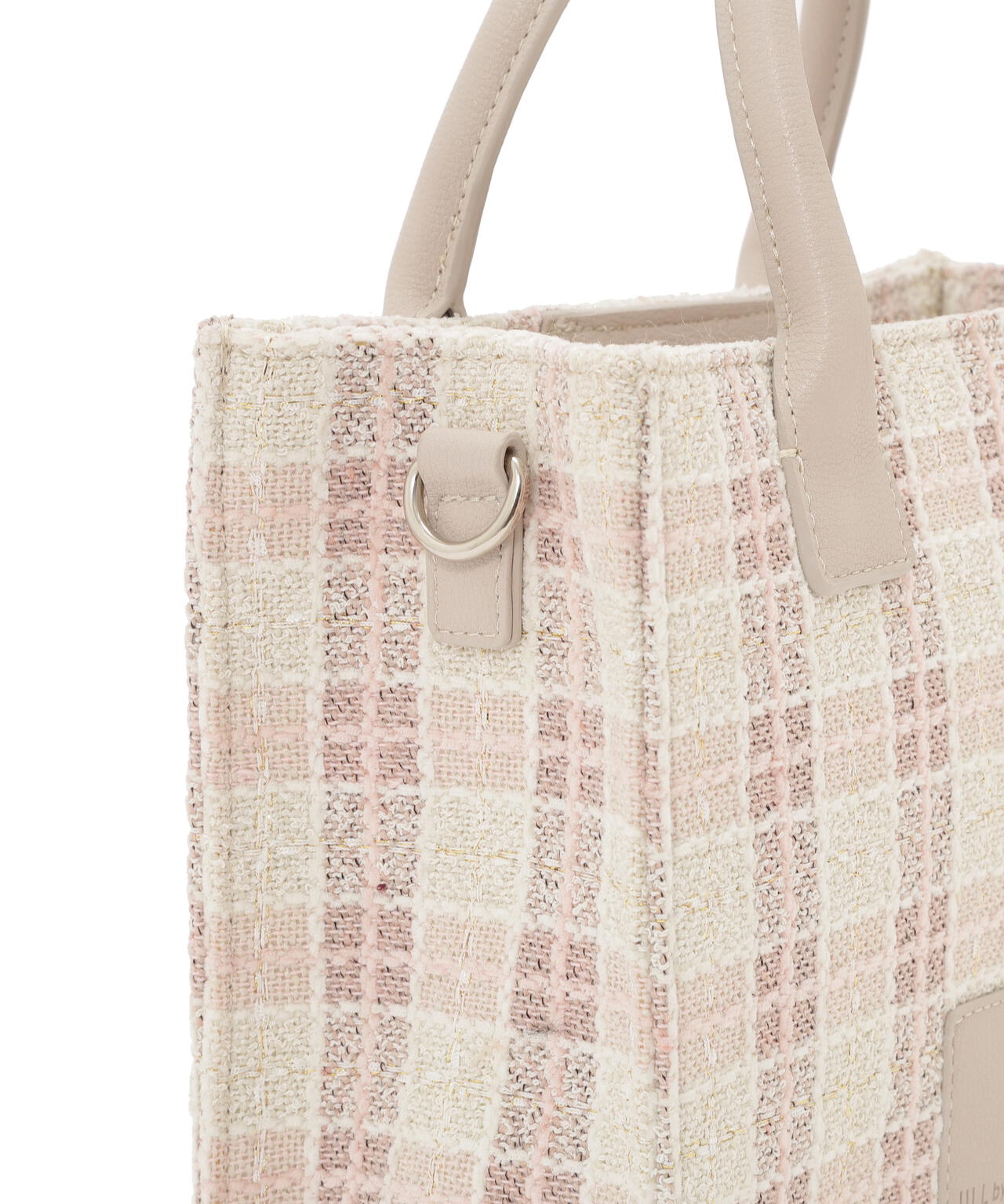 ツイードチェックトートバッグ