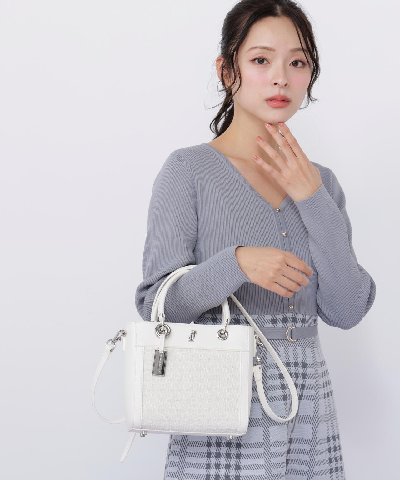 クロス銀■出品中出品 クロスJツイードトートバッグ | JILL by JILL STUART（ジル バイ ジル