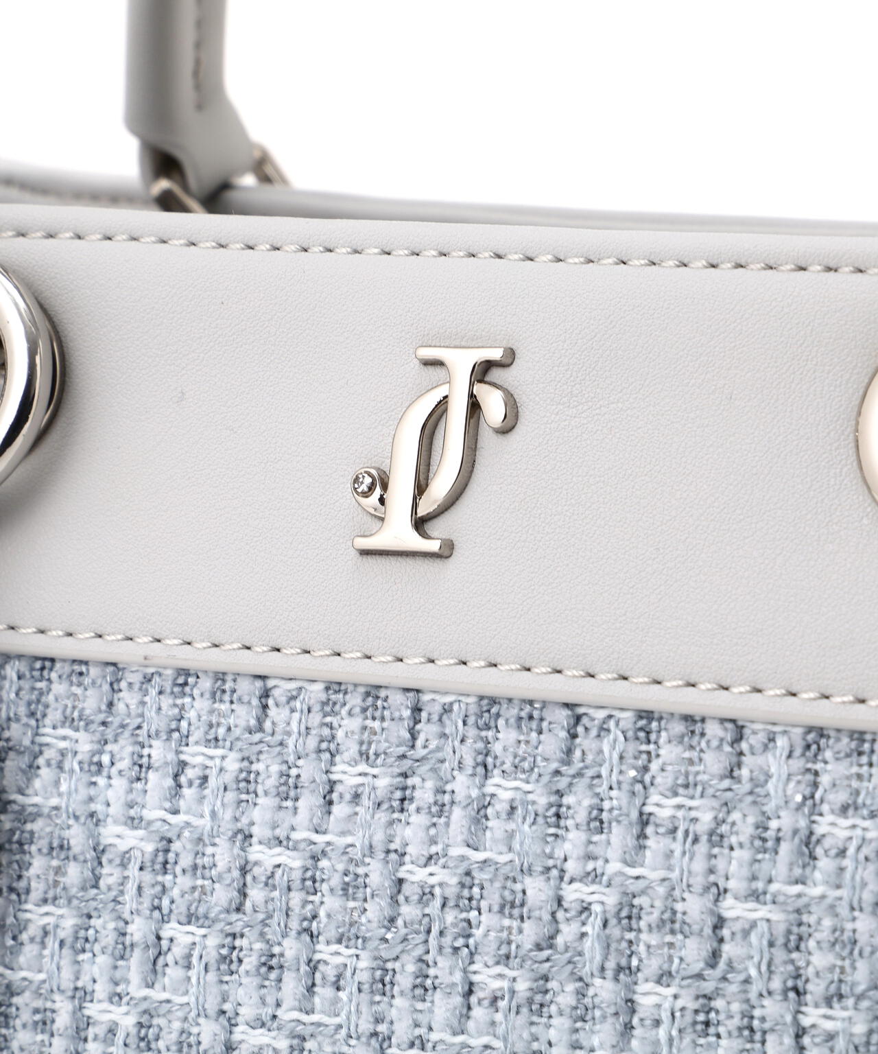 リュピュイ　未使用グレー✖️シルバー刺繍ロゴトートバッグ　ショルダー付き クロスJツイードトートバッグ | JILL by JILL STUART（ジル バイ ジル