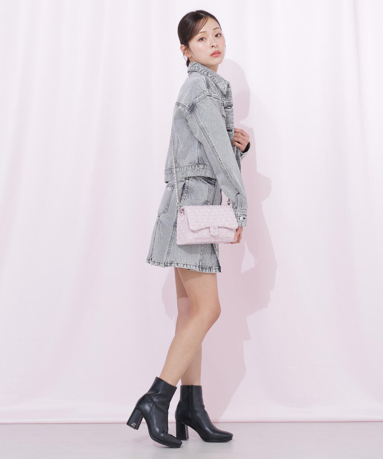 ツイードキルティングチェーンバッグ