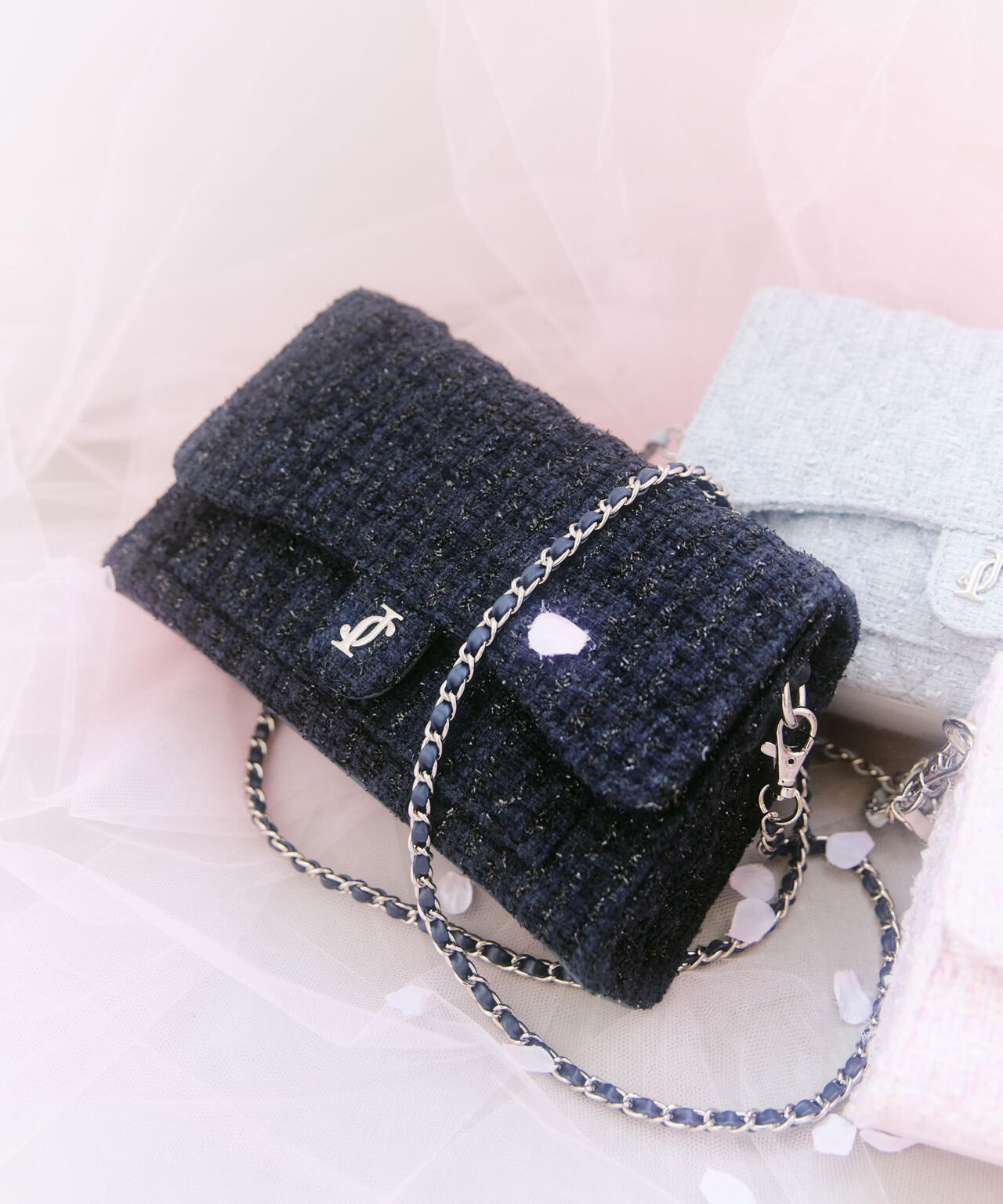 ツイードキルティングチェーンバッグ
