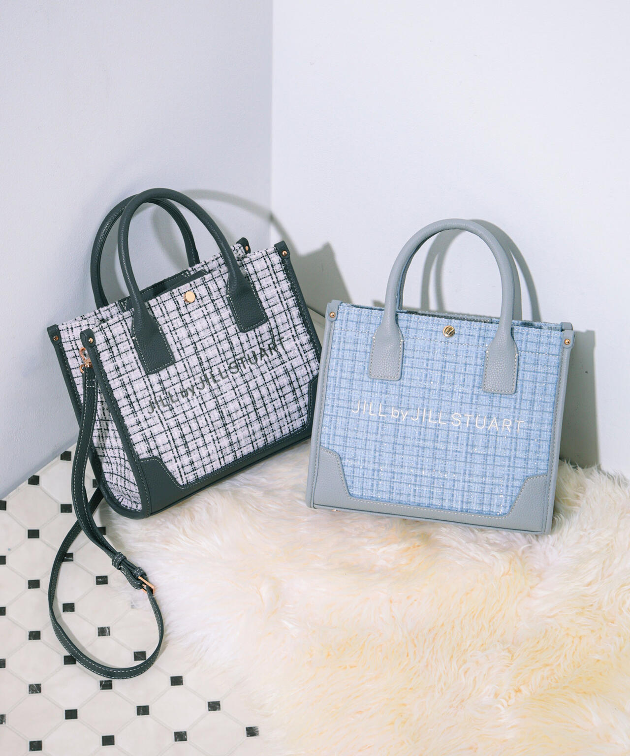 ツイードショルダートート