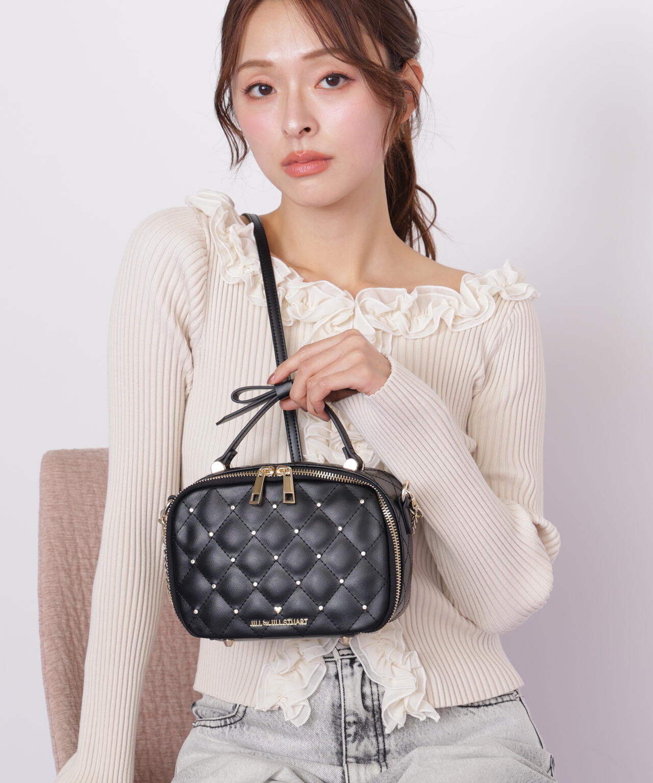 キルティングビジュースクエアバッグ