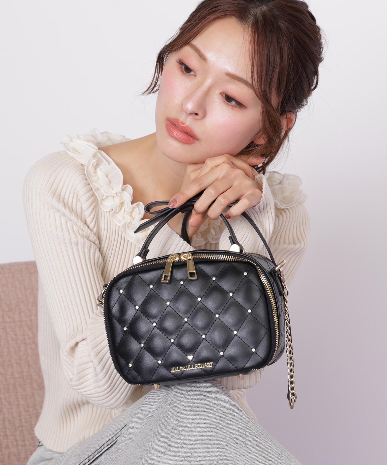 キルティングビジュースクエアバッグ