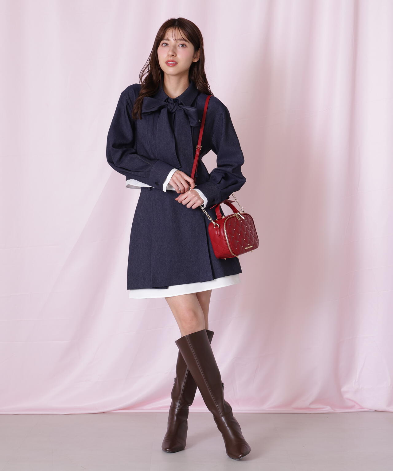 キルティングビジュースクエアバッグ